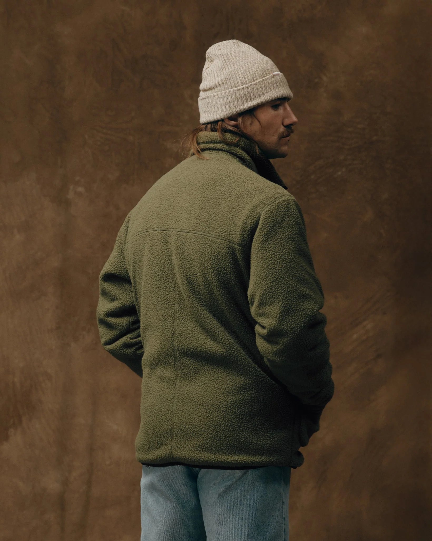 Reversible Pile Fleece Jacket "Dark Olive Drab"