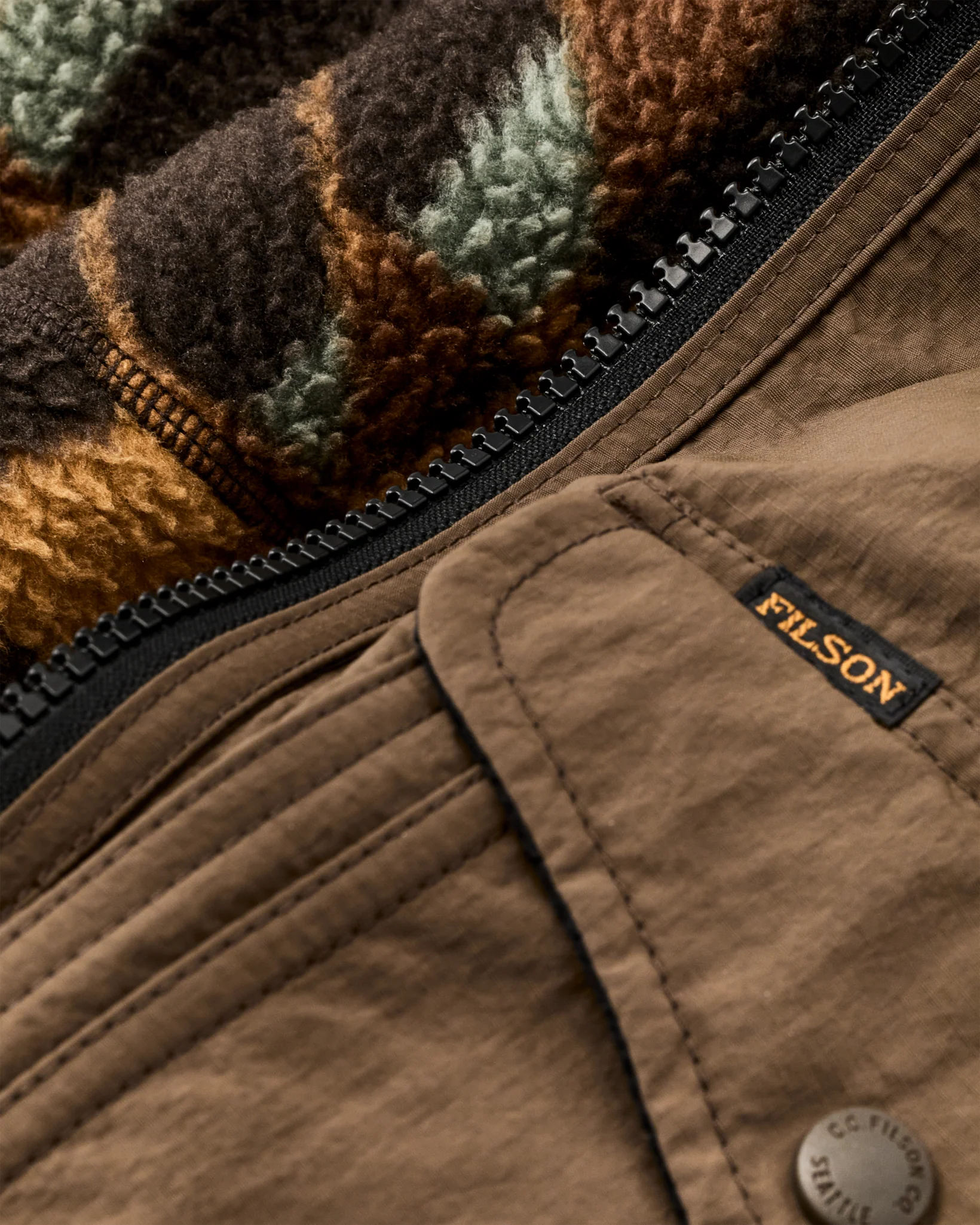Reversible Pile Fleece Jacket "Brown/Night Camp"