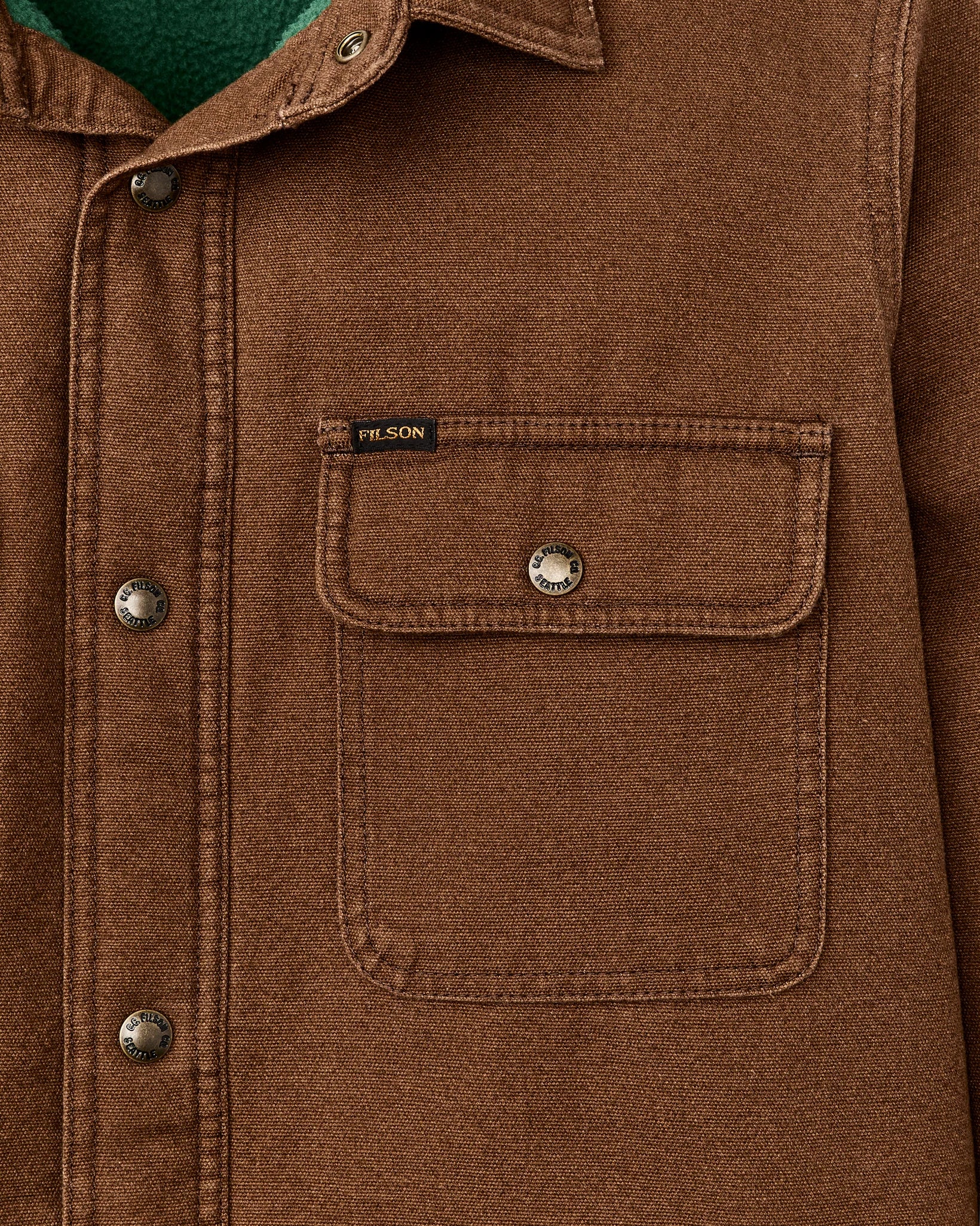 Fleece Lined Jac-Shirt "Brown"