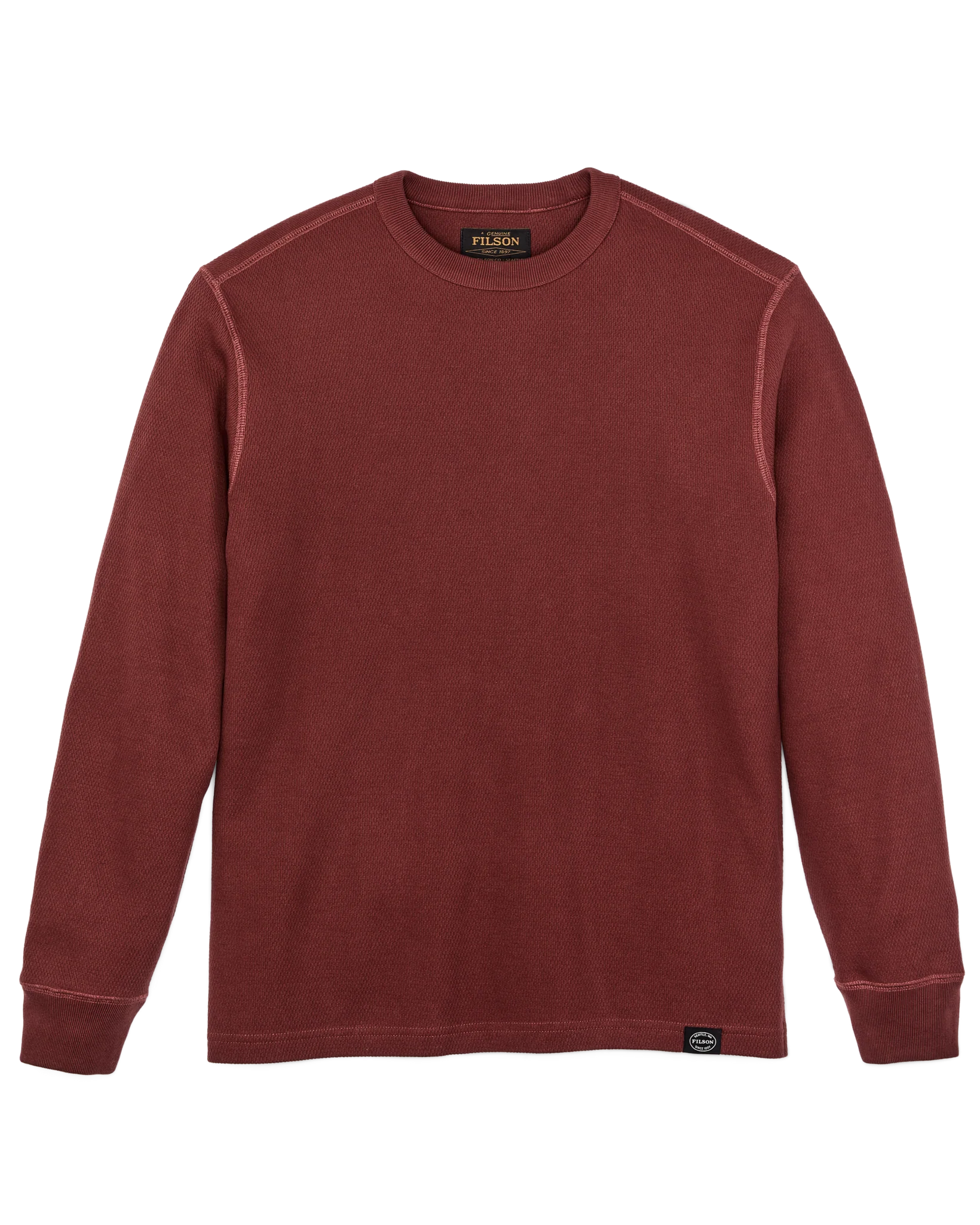 Waffle Knit Termal Crewneck "Fired Brick"