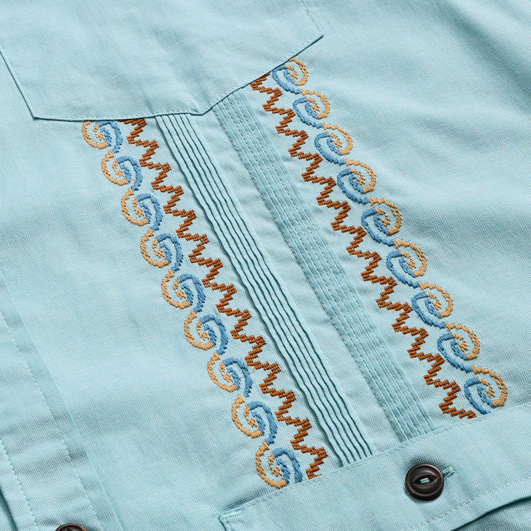 Guayabera Shirt "Nile Blue"