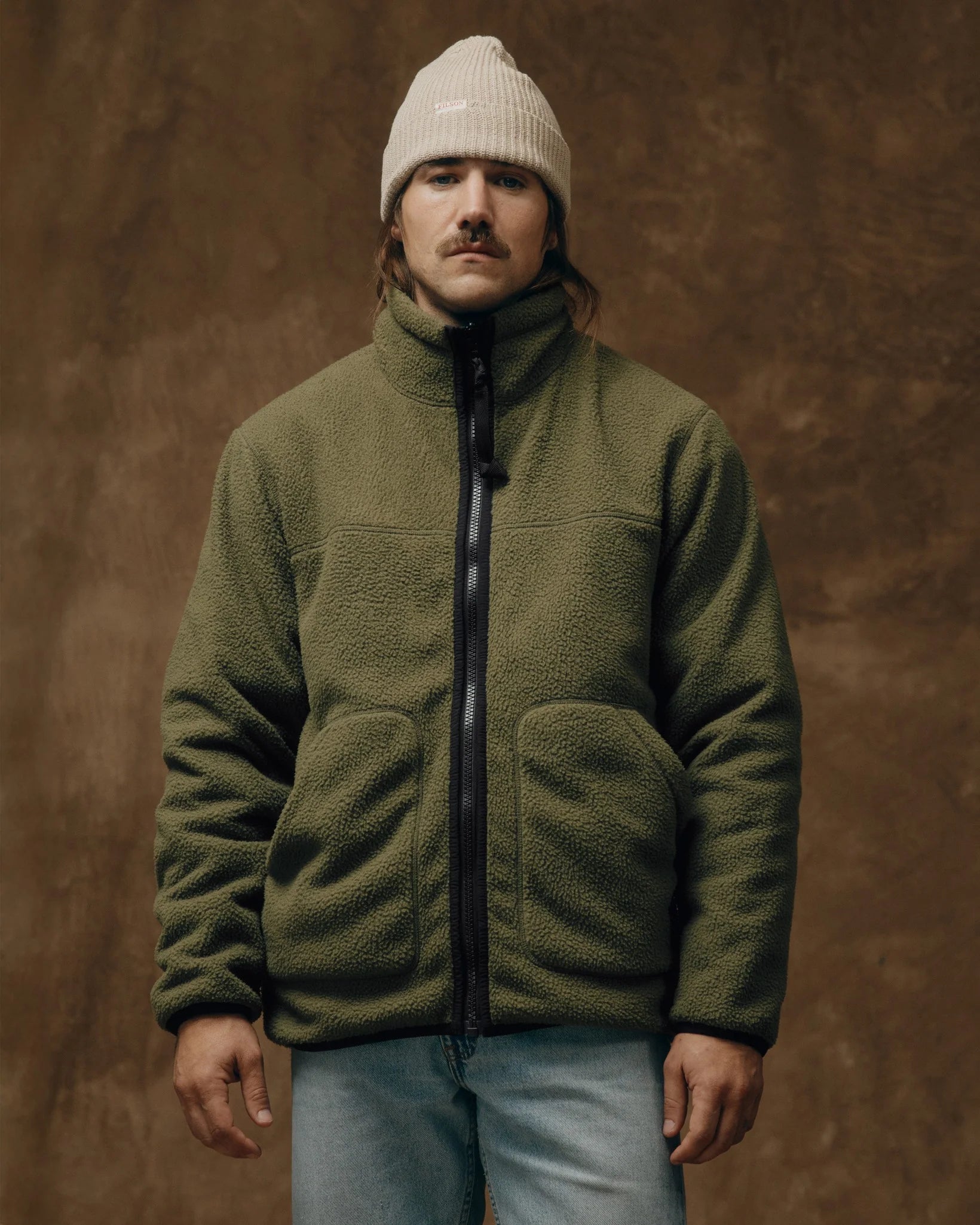 Reversible Pile Fleece Jacket "Dark Olive Drab"