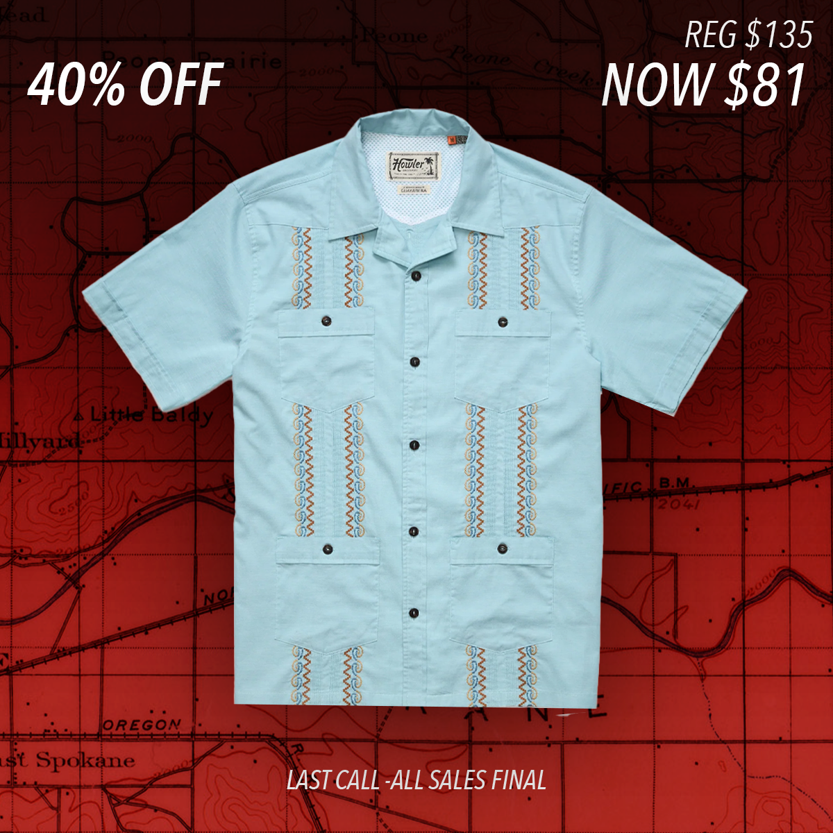 Guayabera Shirt "Nile Blue"