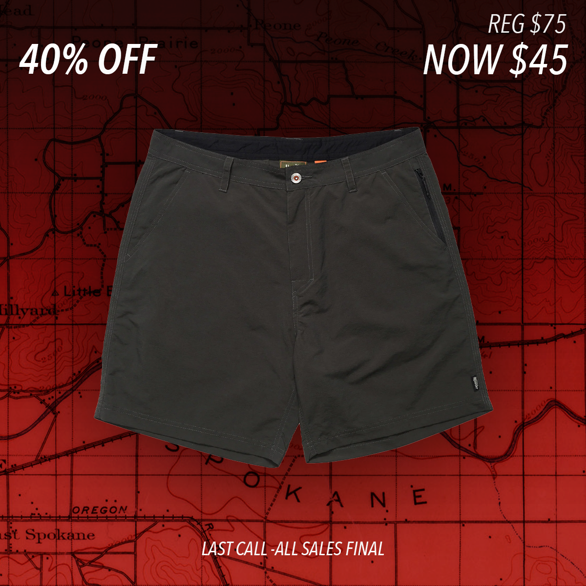 Horizon Hybrid Shorts "Antique Black"