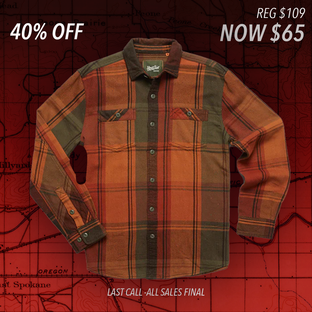 Rodanthe Blanket Flannel "Killian Plaid/Hot Horizon"