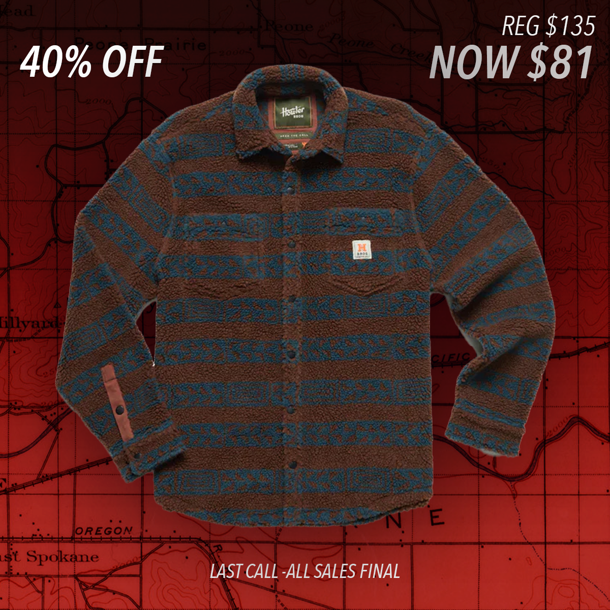 Allegheny Fleece Overshirt "Hanko Stripe/Mink Brown"