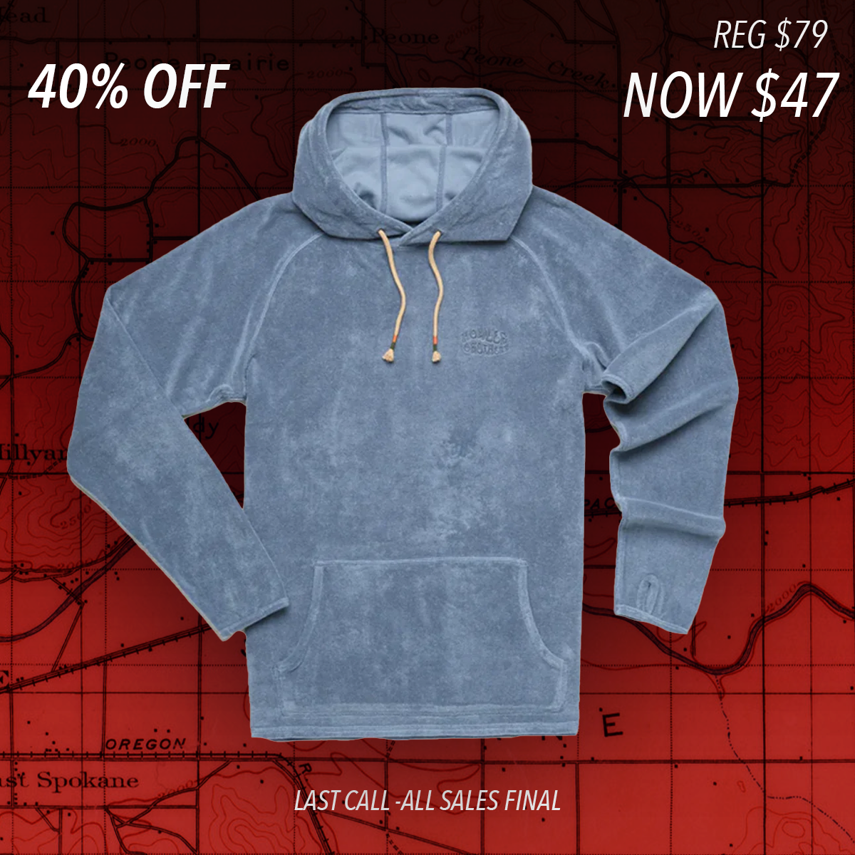 Terry Cloth Hoodie "Mirage Blue"