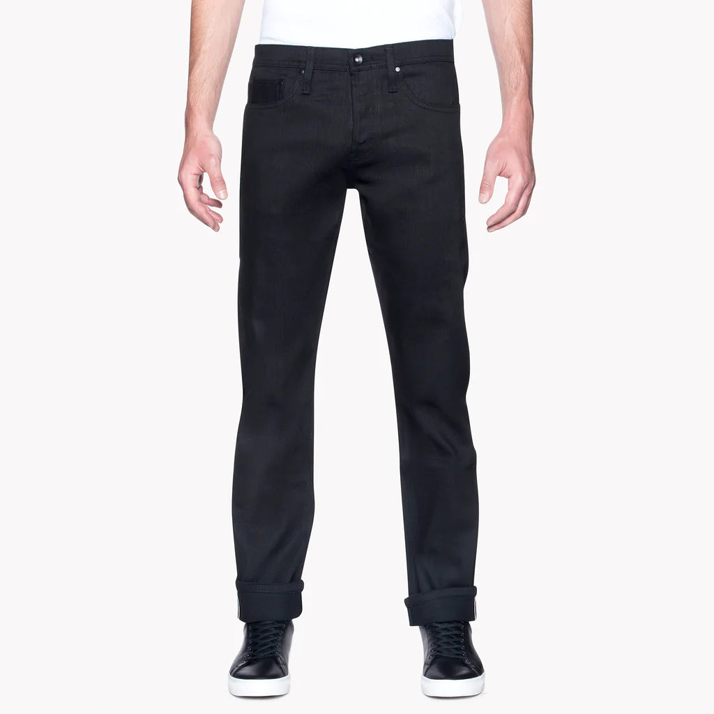 UB244 Tapered Fit 11oz Solid Black Stretch Selvedge Denim