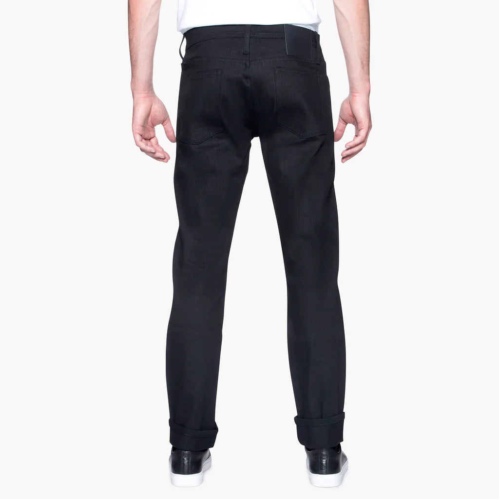 UB244 Tapered Fit 11oz Solid Black Stretch Selvedge Denim