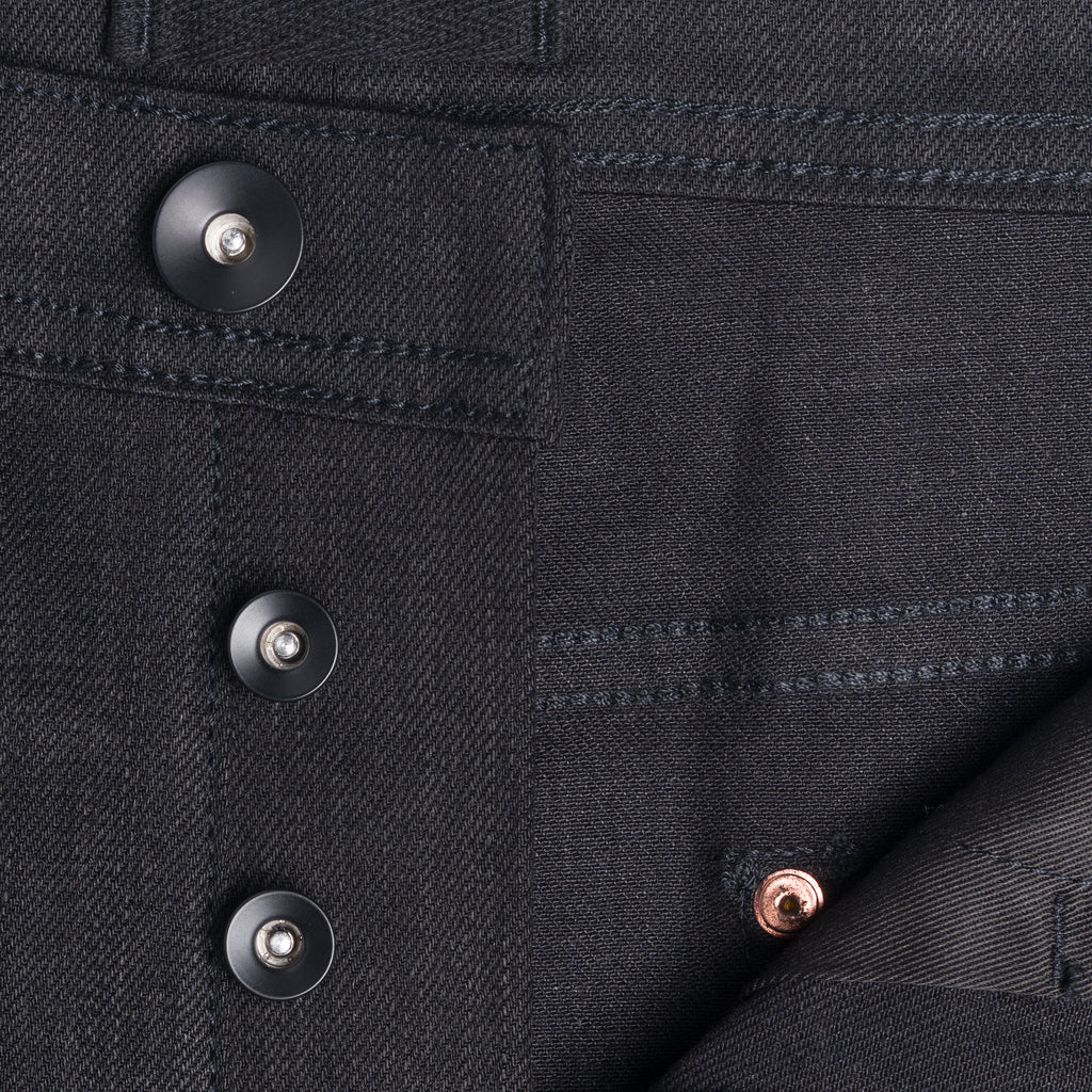 UB244 Tapered Fit 11oz Solid Black Stretch Selvedge Denim