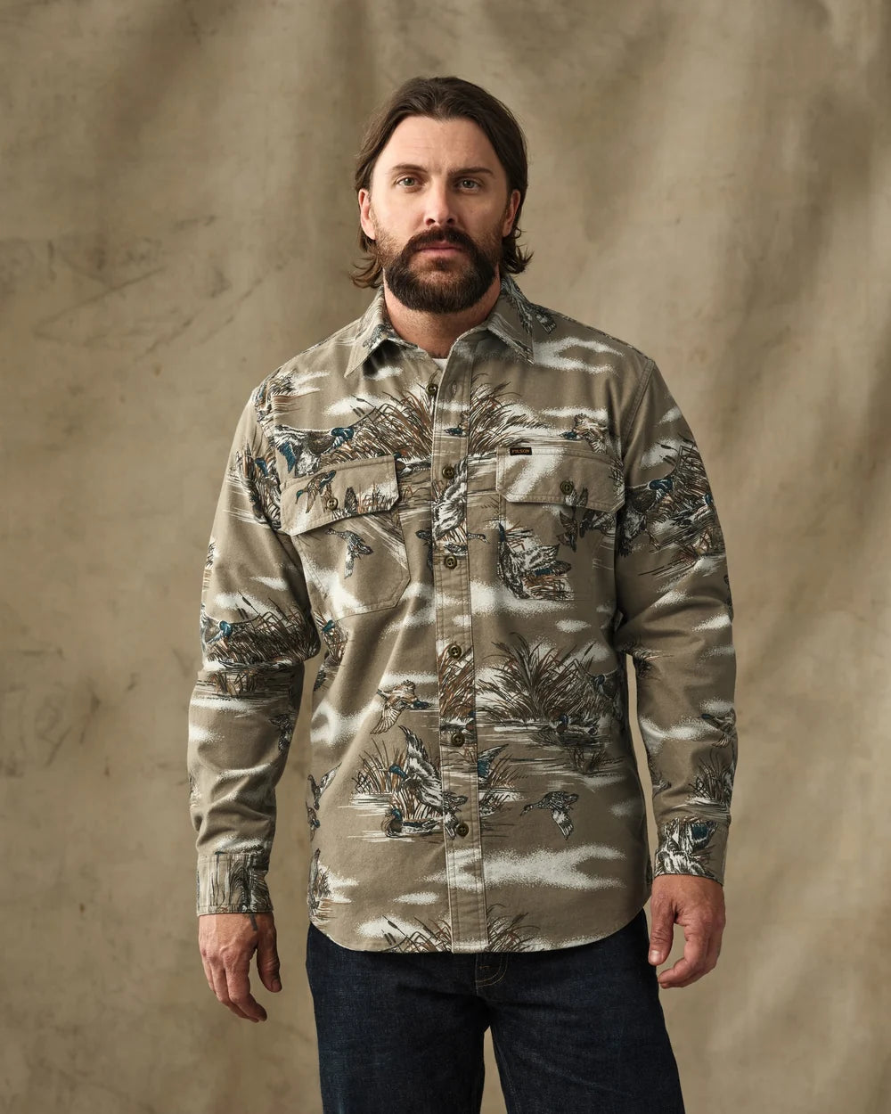 Field Flannel "Marsh Olive Print"