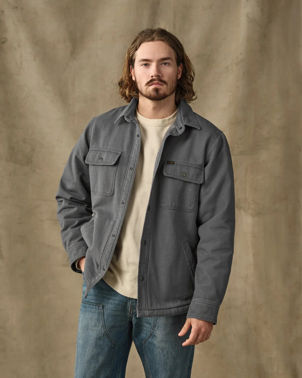 Fleece Lined Jac-Shirt "Rockslide Grey"