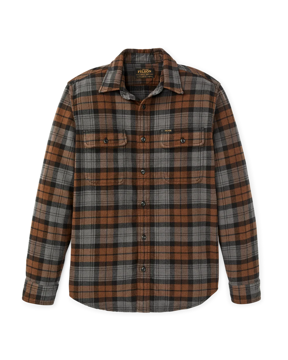Vintage Flannel Work Shirt "Brown/Charcoal Plaid"