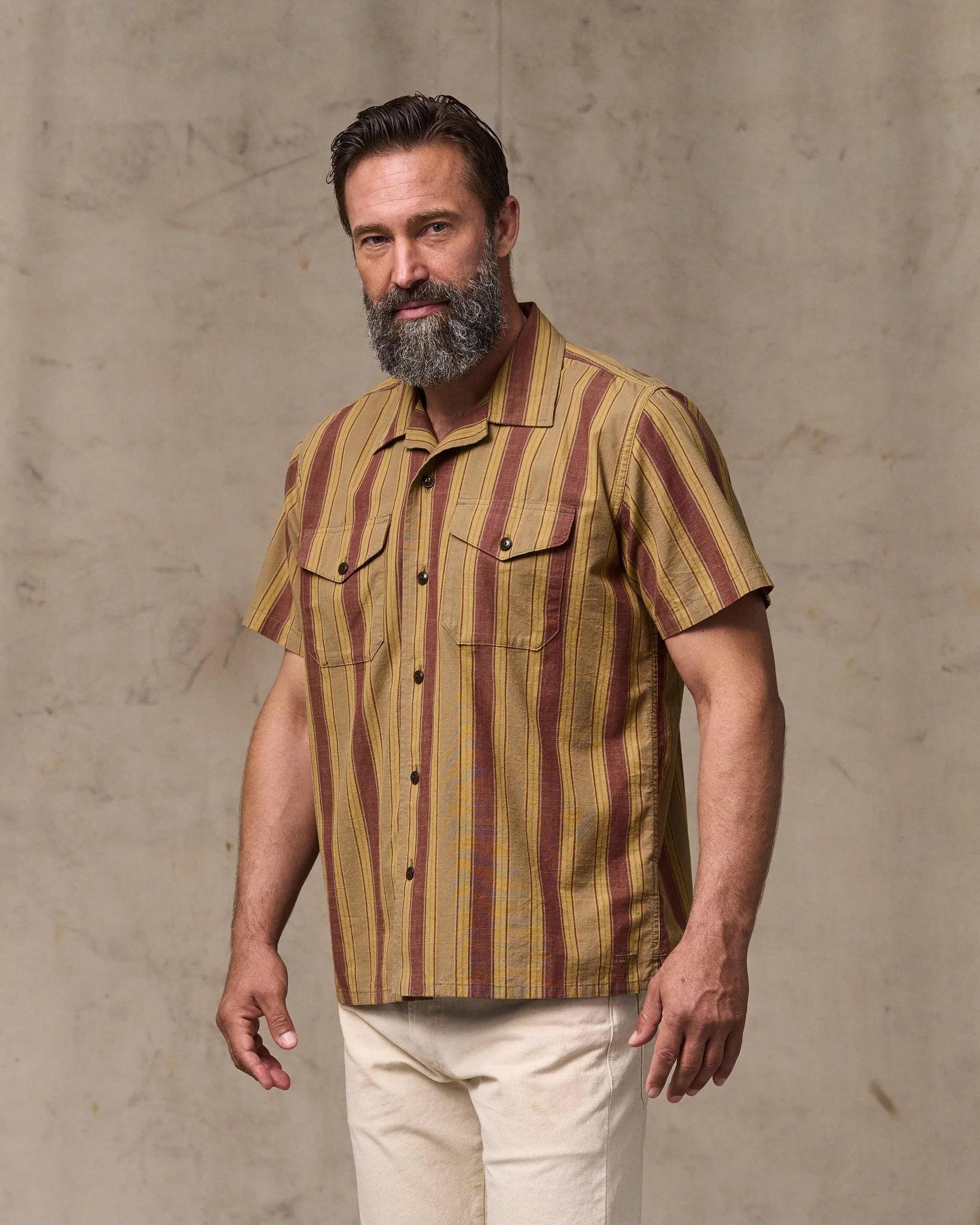 Chambray Camp Shirt "Brick/Tan"