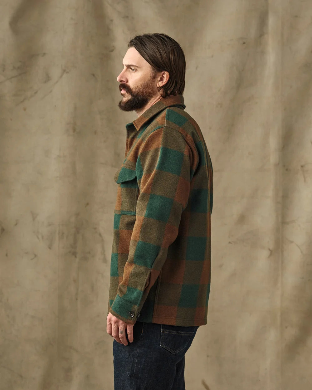 Wool Jac-Shirt "Bronze/Green Plaid"