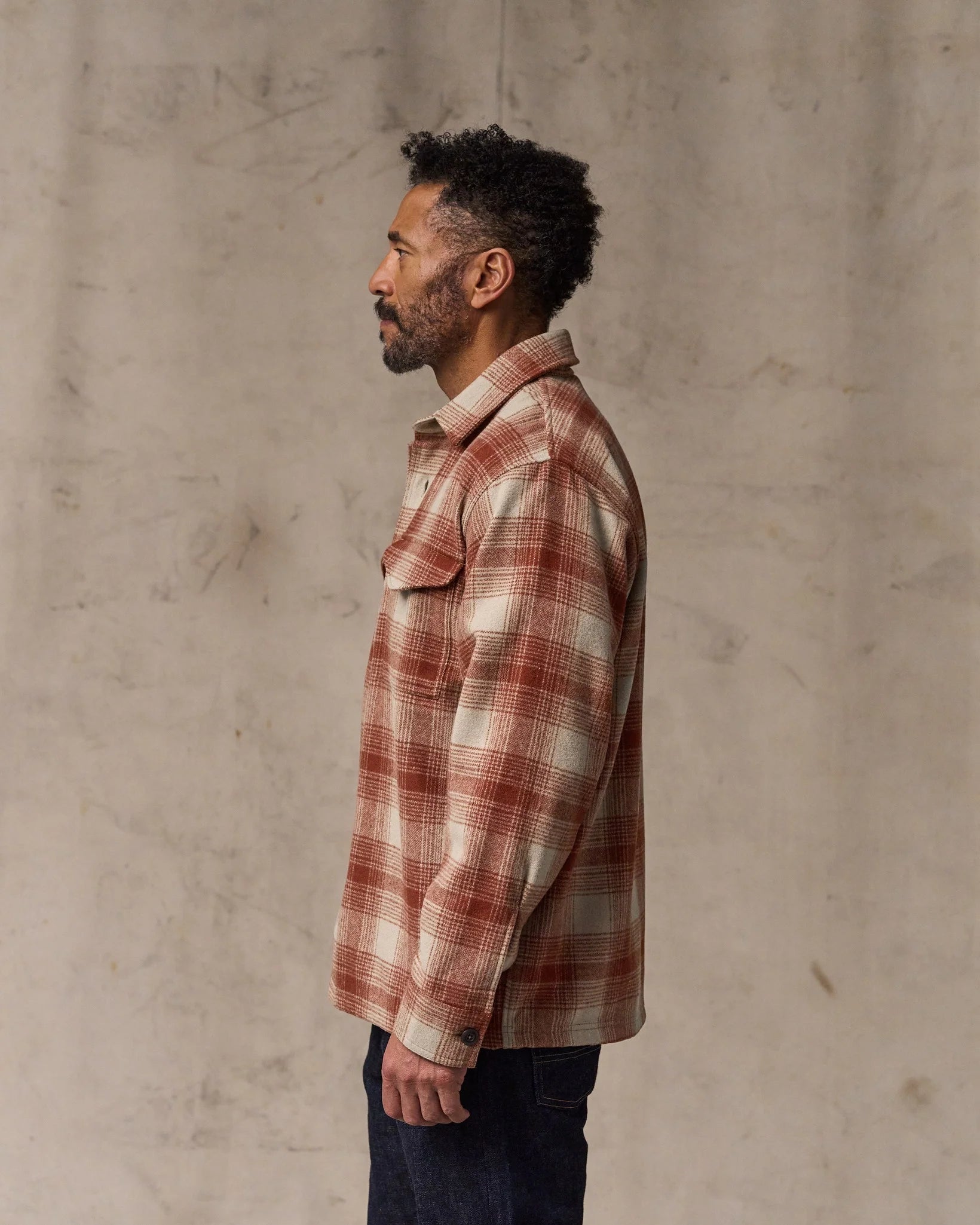 Wool Jac-Shirt "Brick Multi-plaid"
