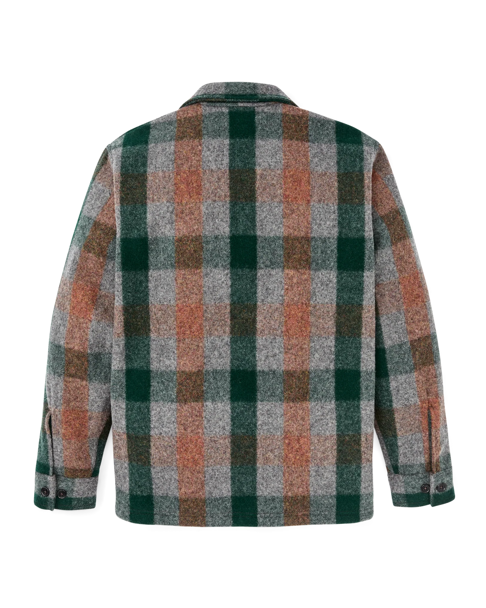 Mackinaw Wool Jac-shirt "Green/Orange/Grey Plaid"