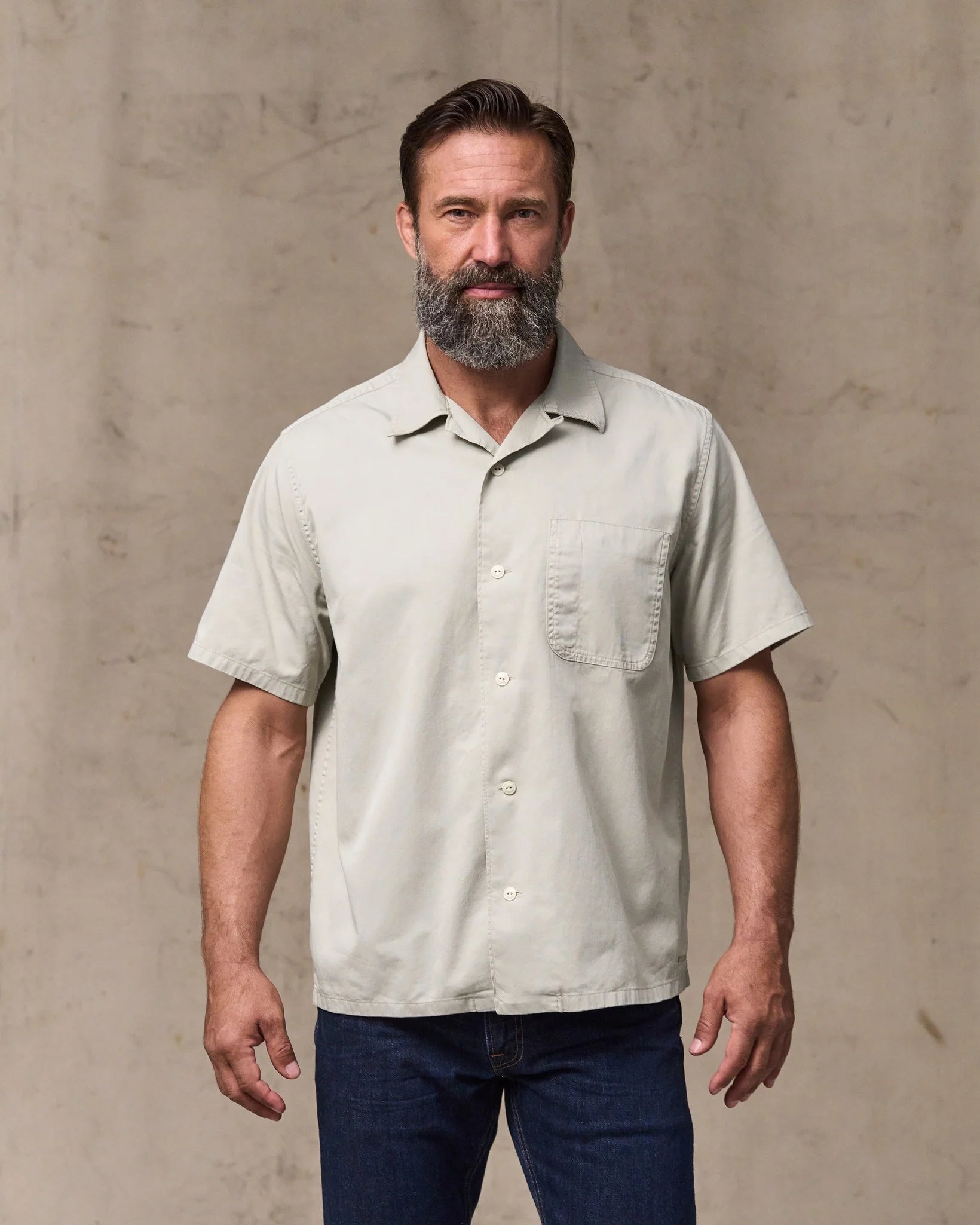 Short Sleeve 4.5-oz. Twill Camp Shirt "Grey Sky"