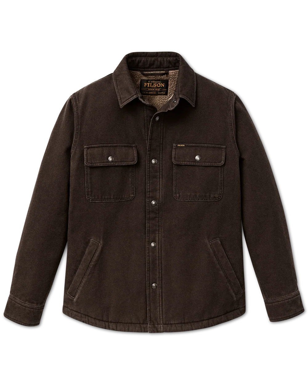 Fleece Lined Jac-Shirt "Dark Brown"