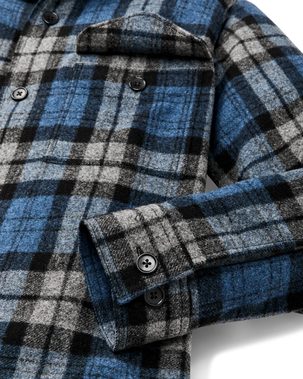 Wool Jac-Shirt "Blue/ Heather Grey Plaid"