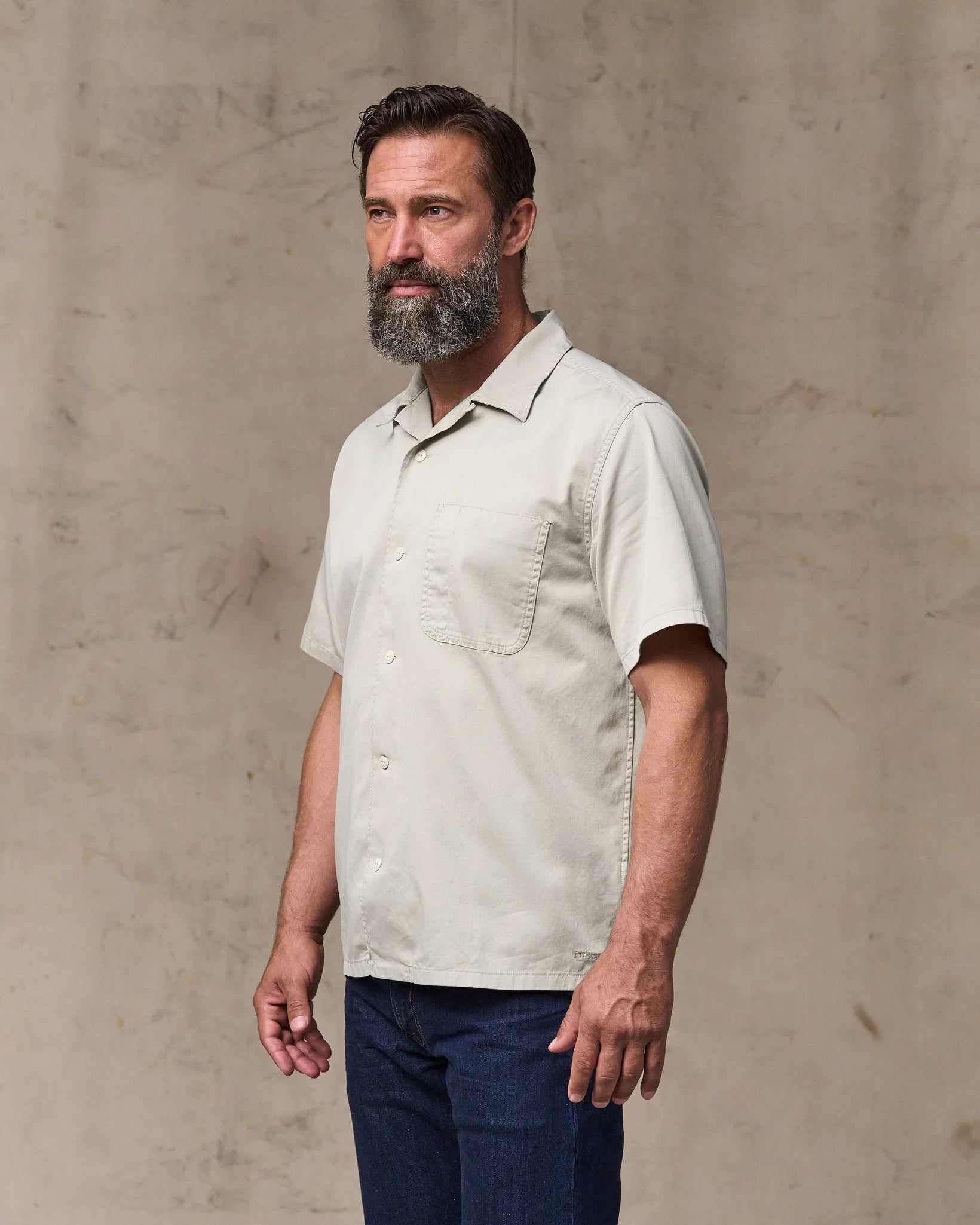Short Sleeve 4.5-oz. Twill Camp Shirt "Grey Sky"