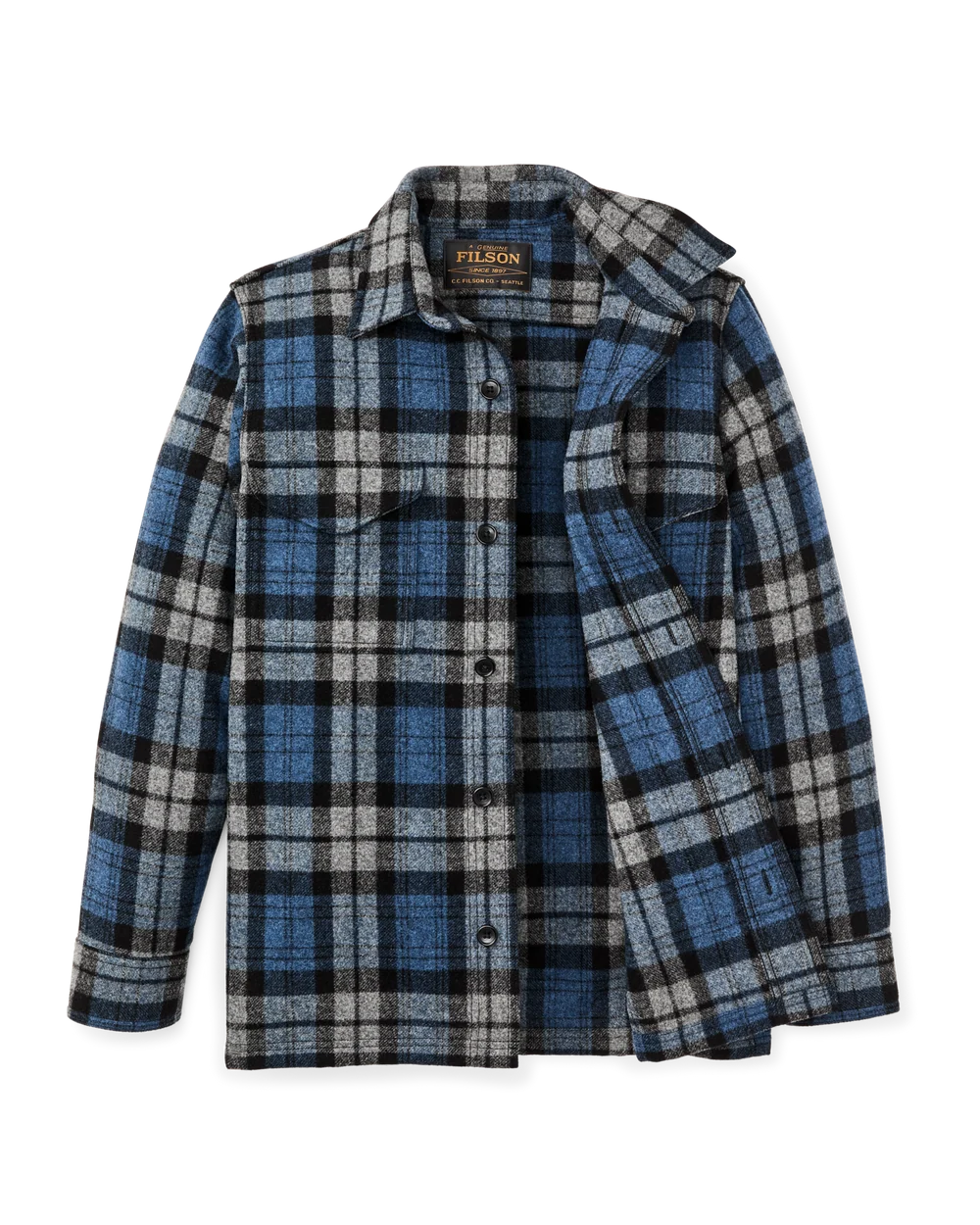 Wool Jac-Shirt "Blue/ Heather Grey Plaid"