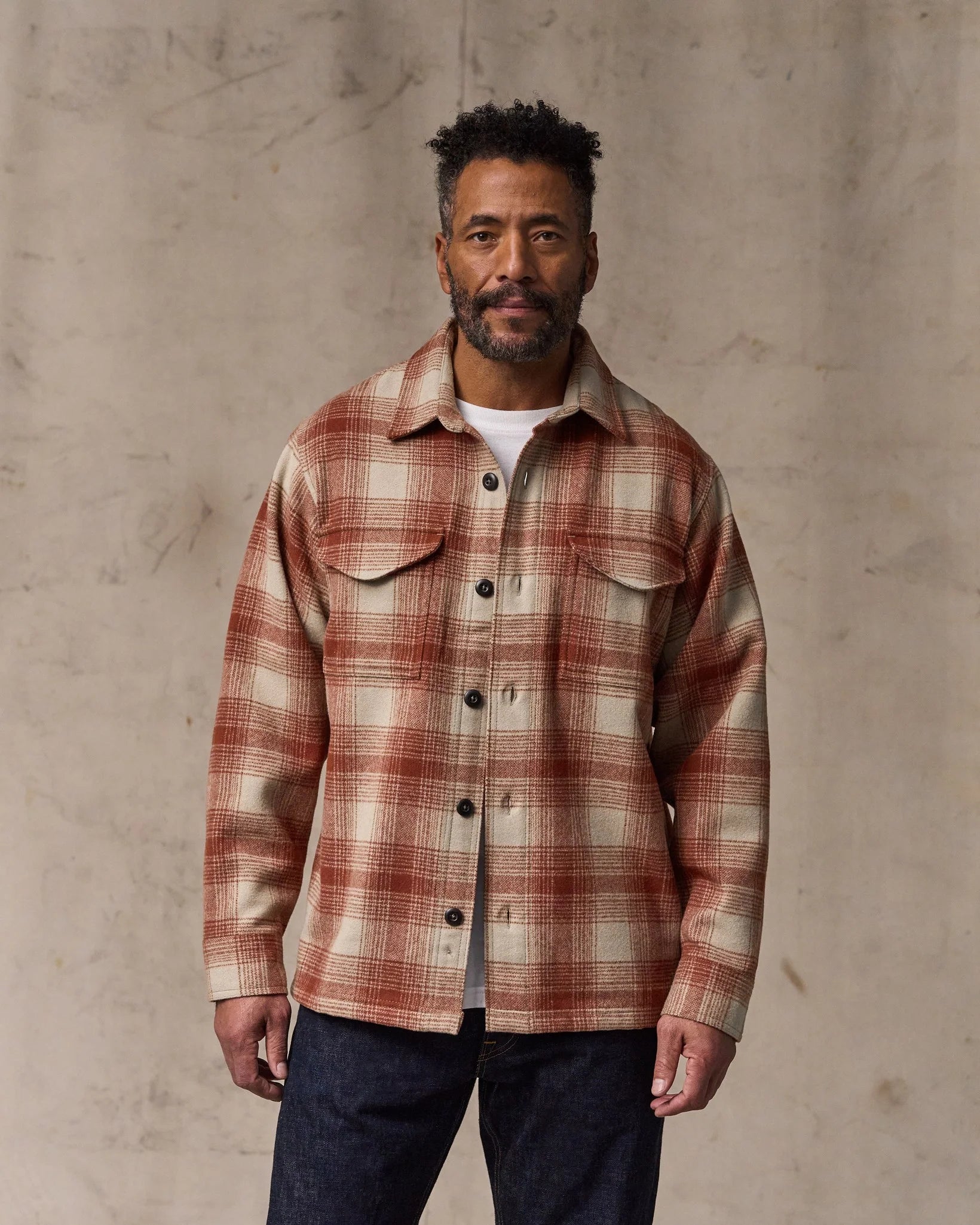 Wool Jac-Shirt "Brick Multi-plaid"