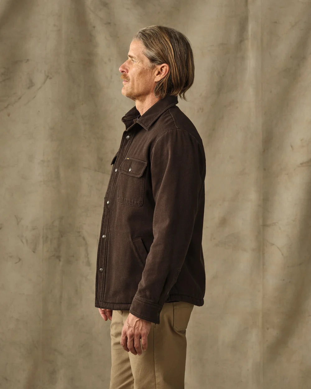 Fleece Lined Jac-Shirt "Dark Brown"