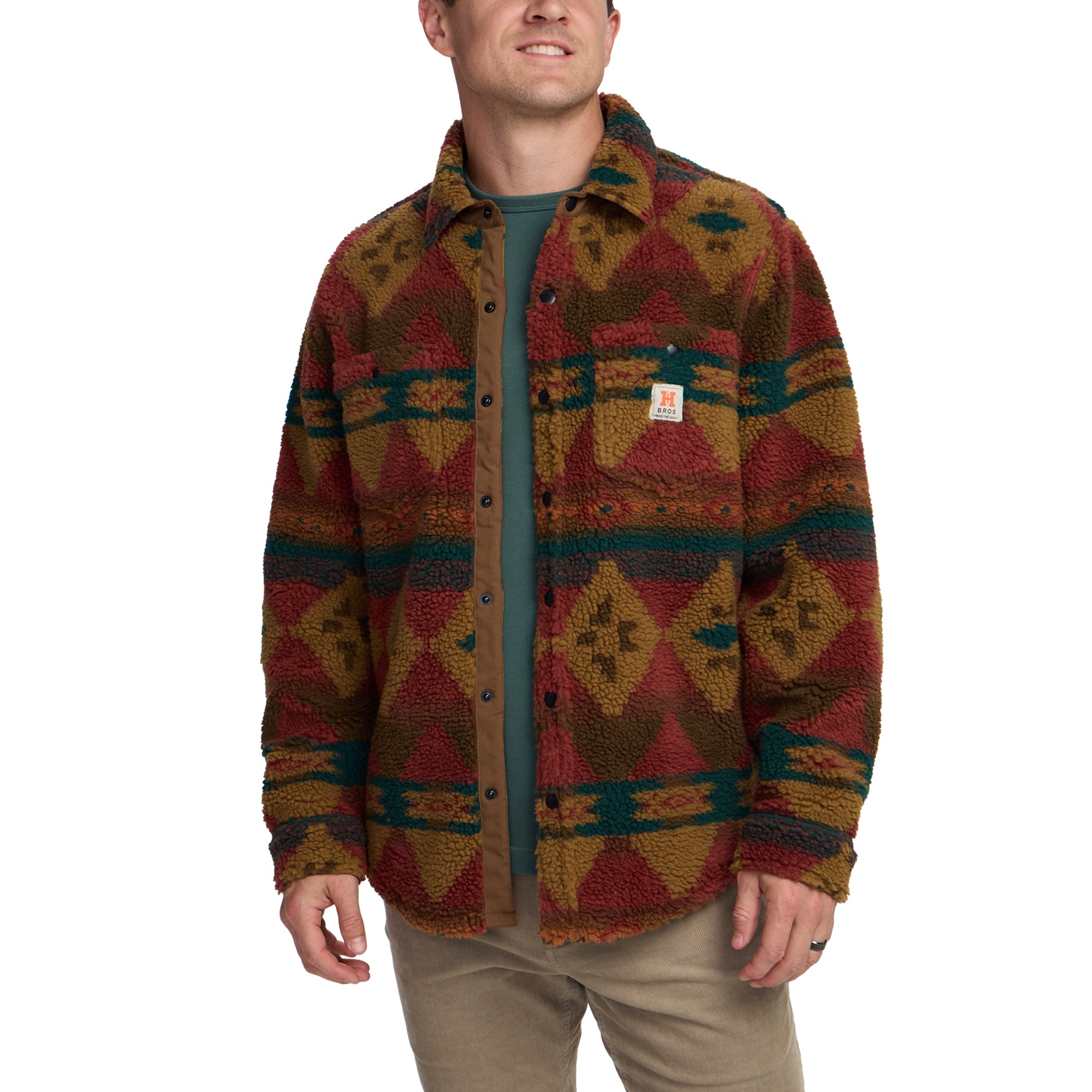Allegheny Fleece Overshirt "Mitla Motifs Brick"