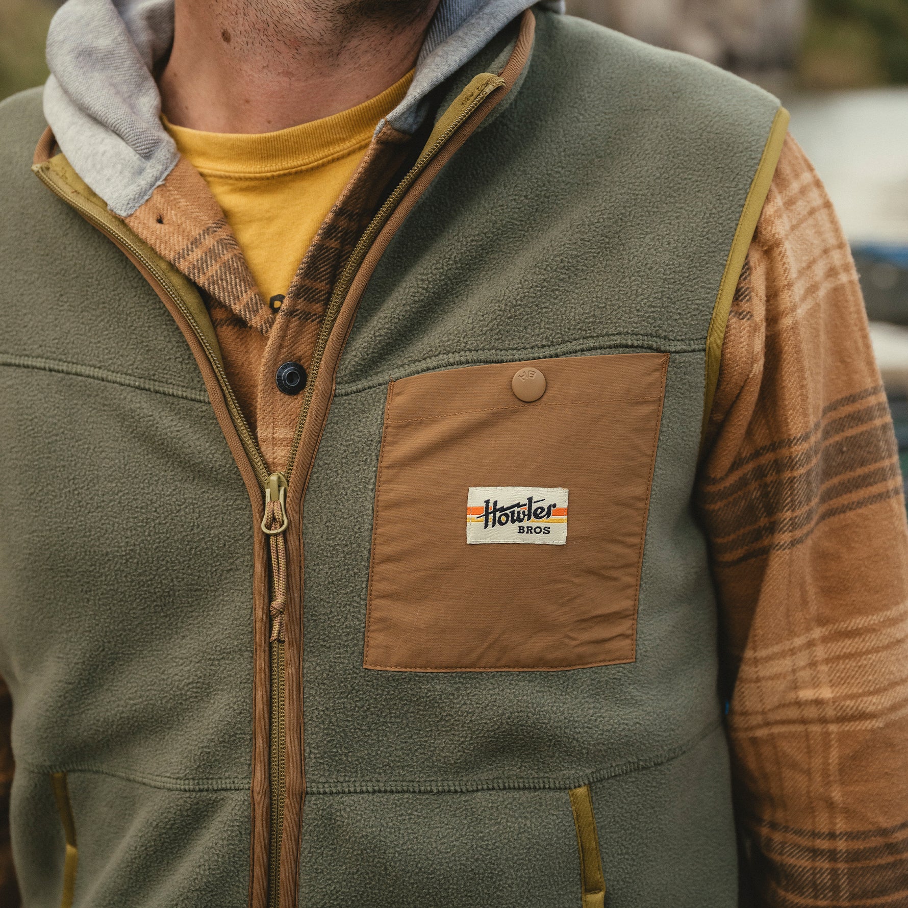 Free Range Fleece Vest "Oregano"