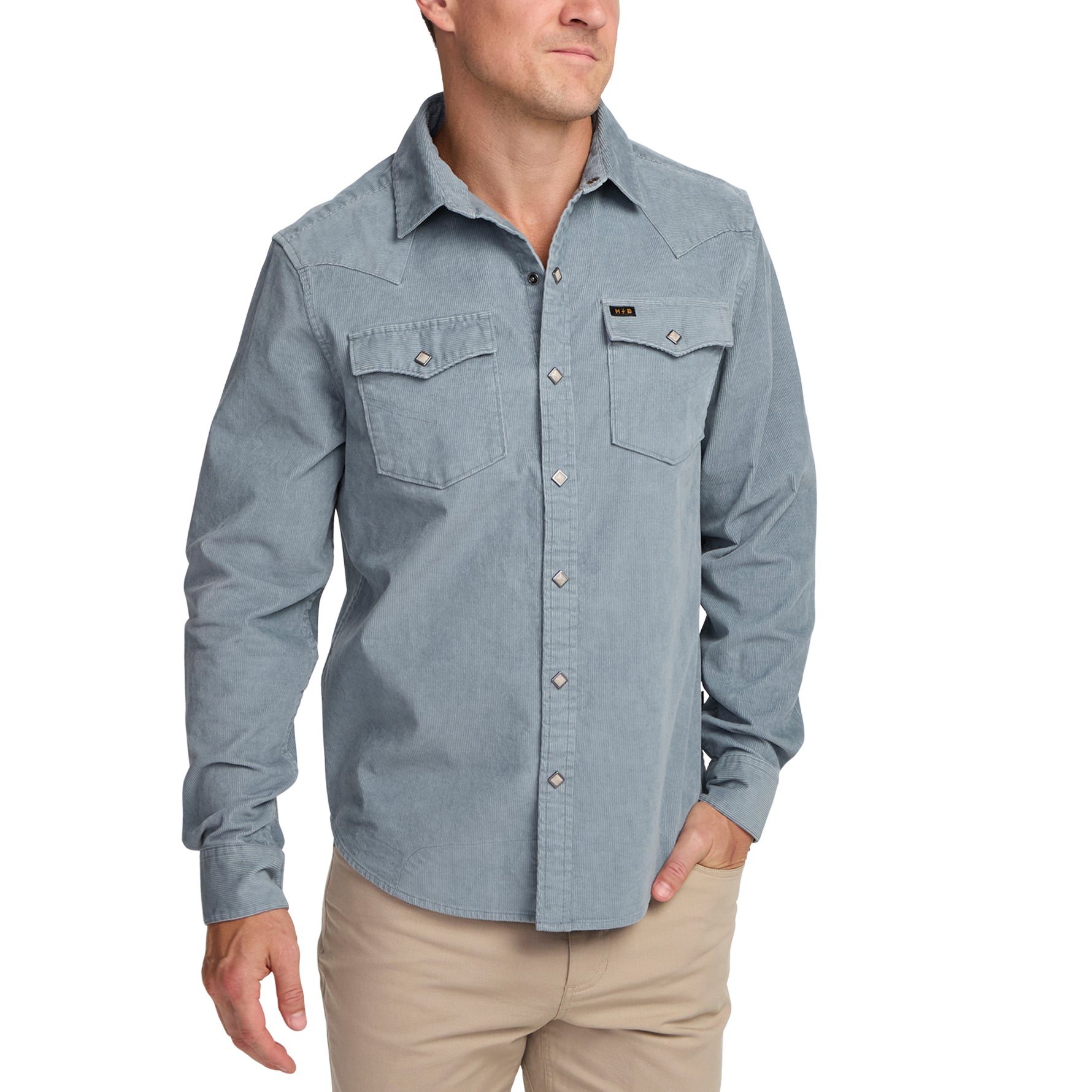 Banning Corduroy Snapshirt "Iron Blue"