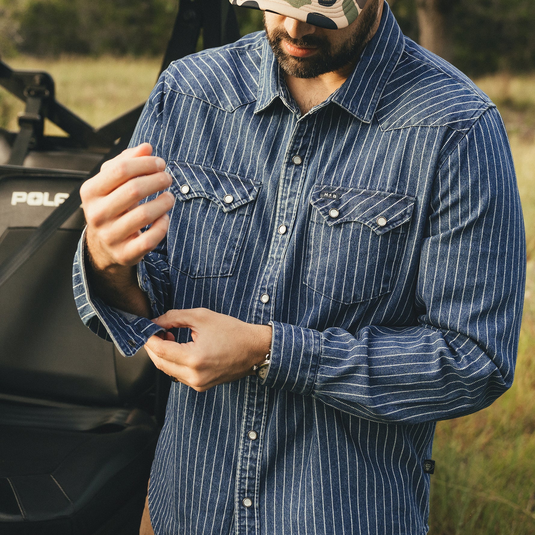 Dust Up Denim Snapshirt "Merle Stripe"