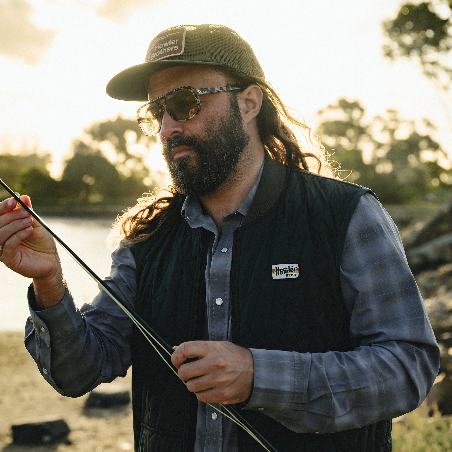 H Bar B Tech Longsleeve "Kent Plaid Tradewinds"