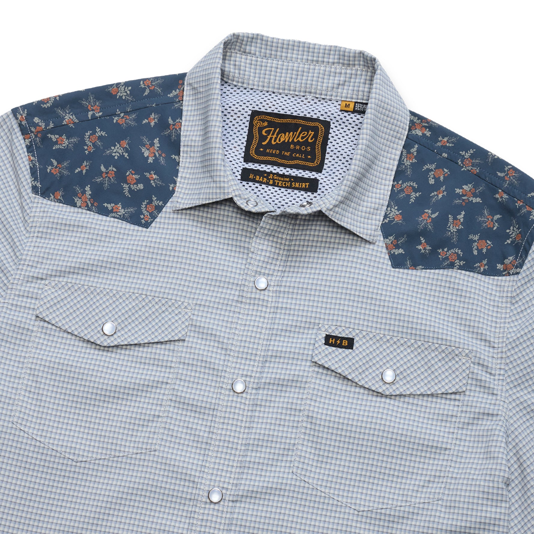 H Bar B Tech Longsleeve "Rancher Floral Smoke Blue"