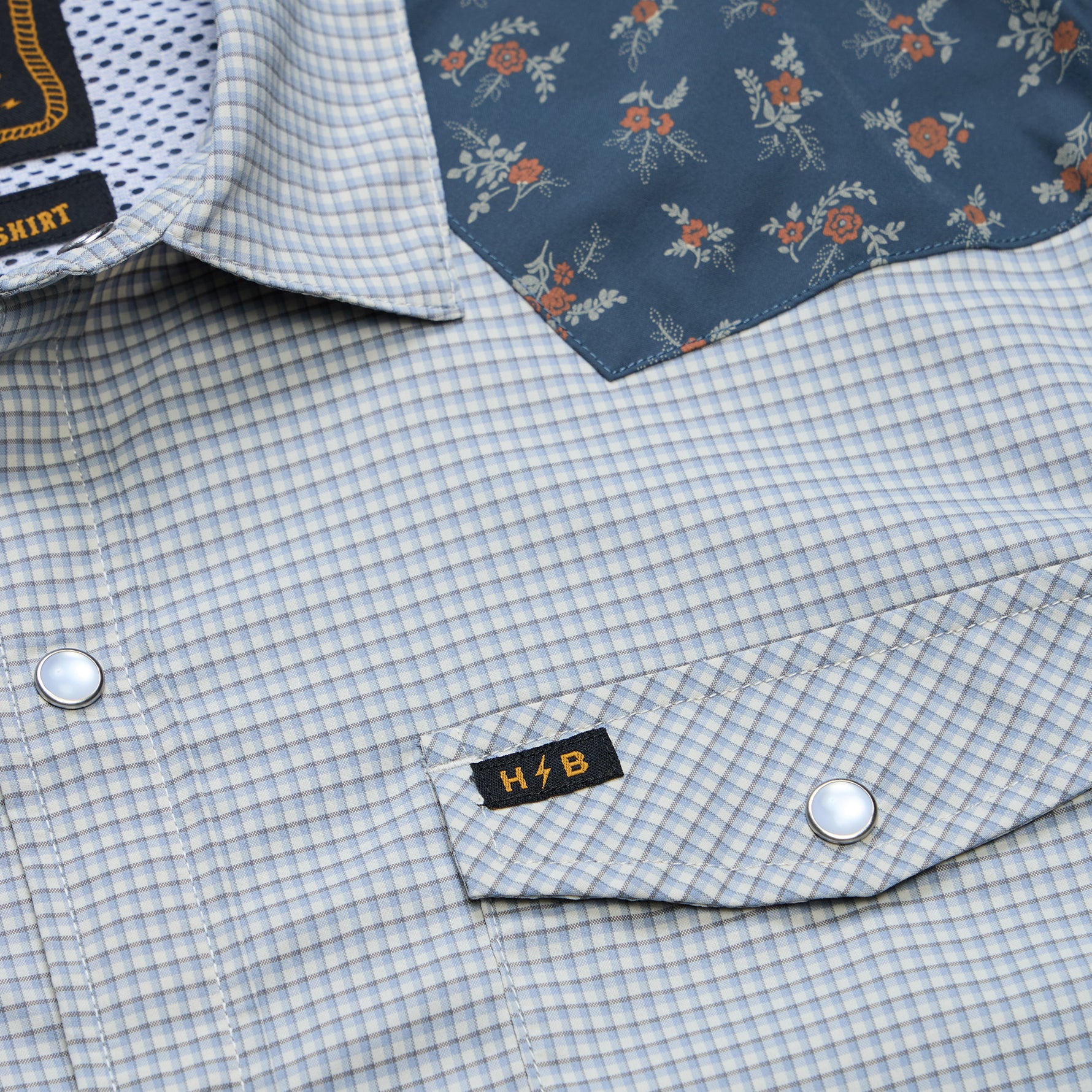 H Bar B Tech Longsleeve "Rancher Floral Smoke Blue"