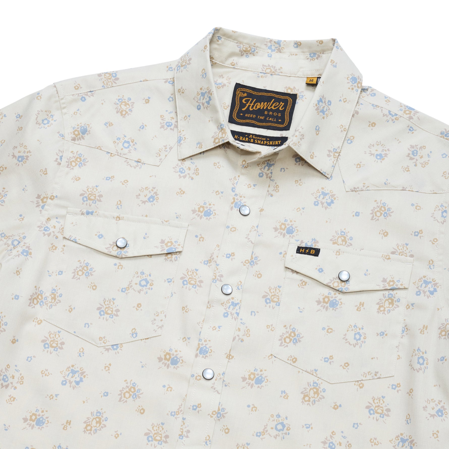 H Bar B Snapshirt "Bouquets Beige"