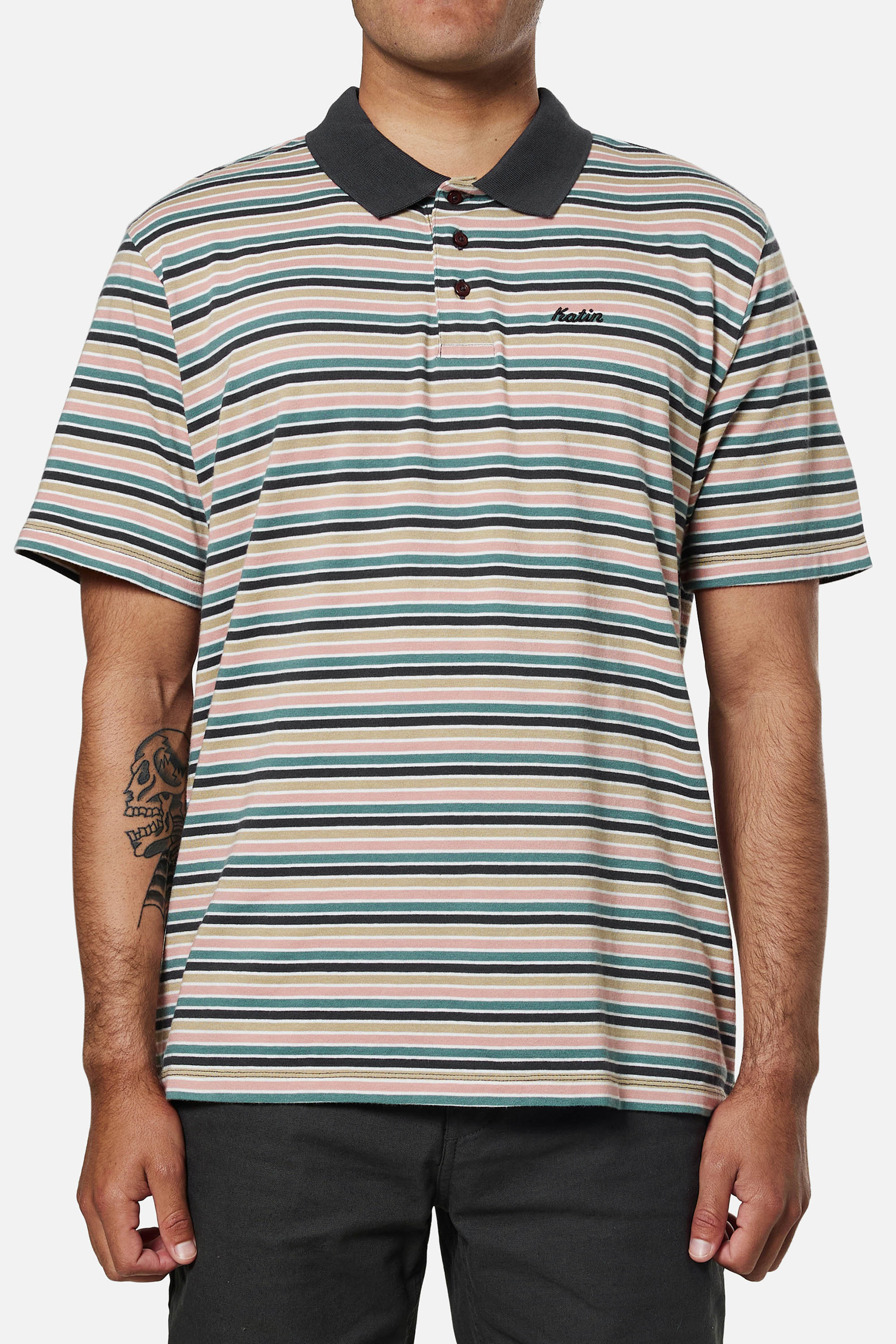 Finley Polo "Black Wash Multi"