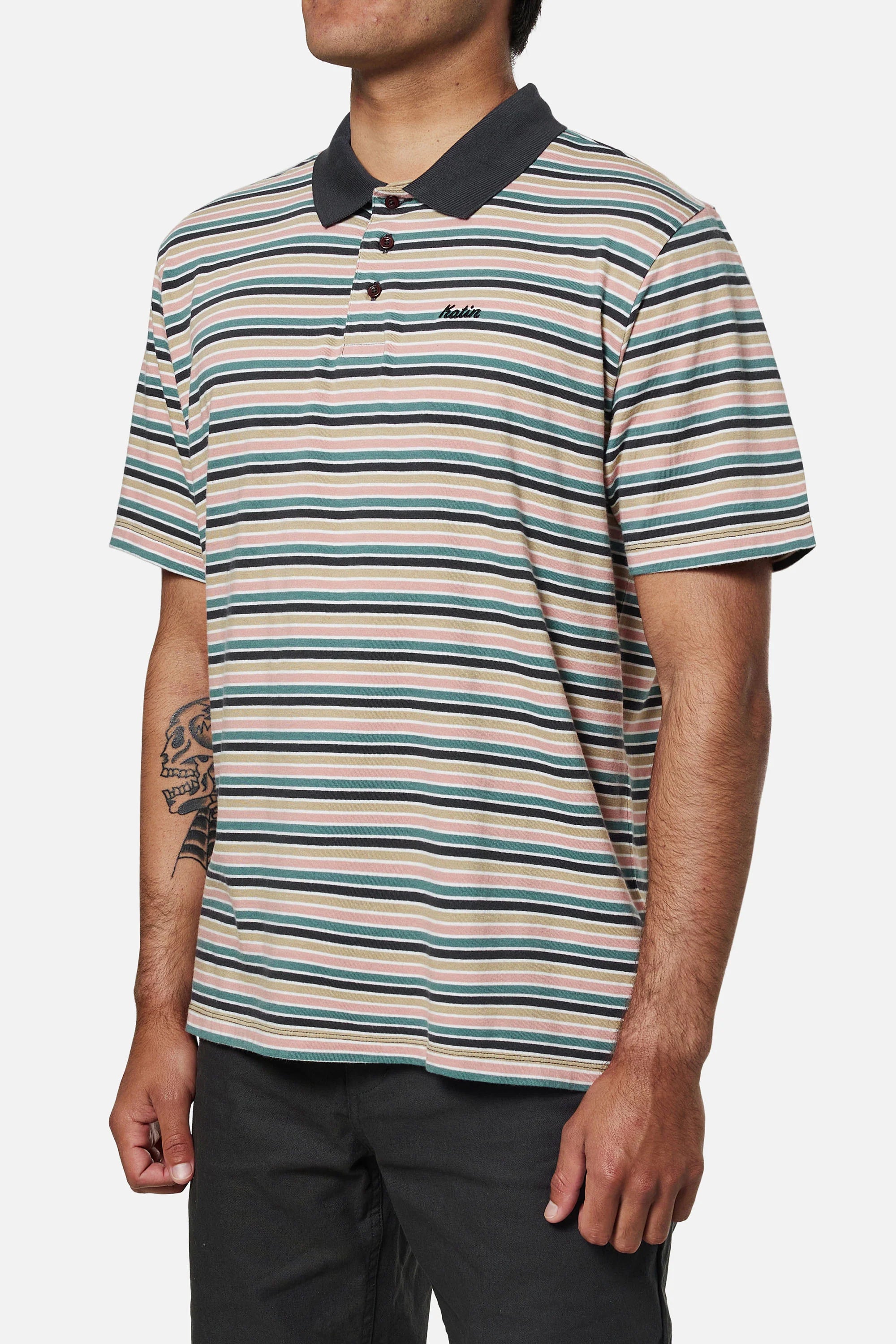 Finley Polo "Black Wash Multi"