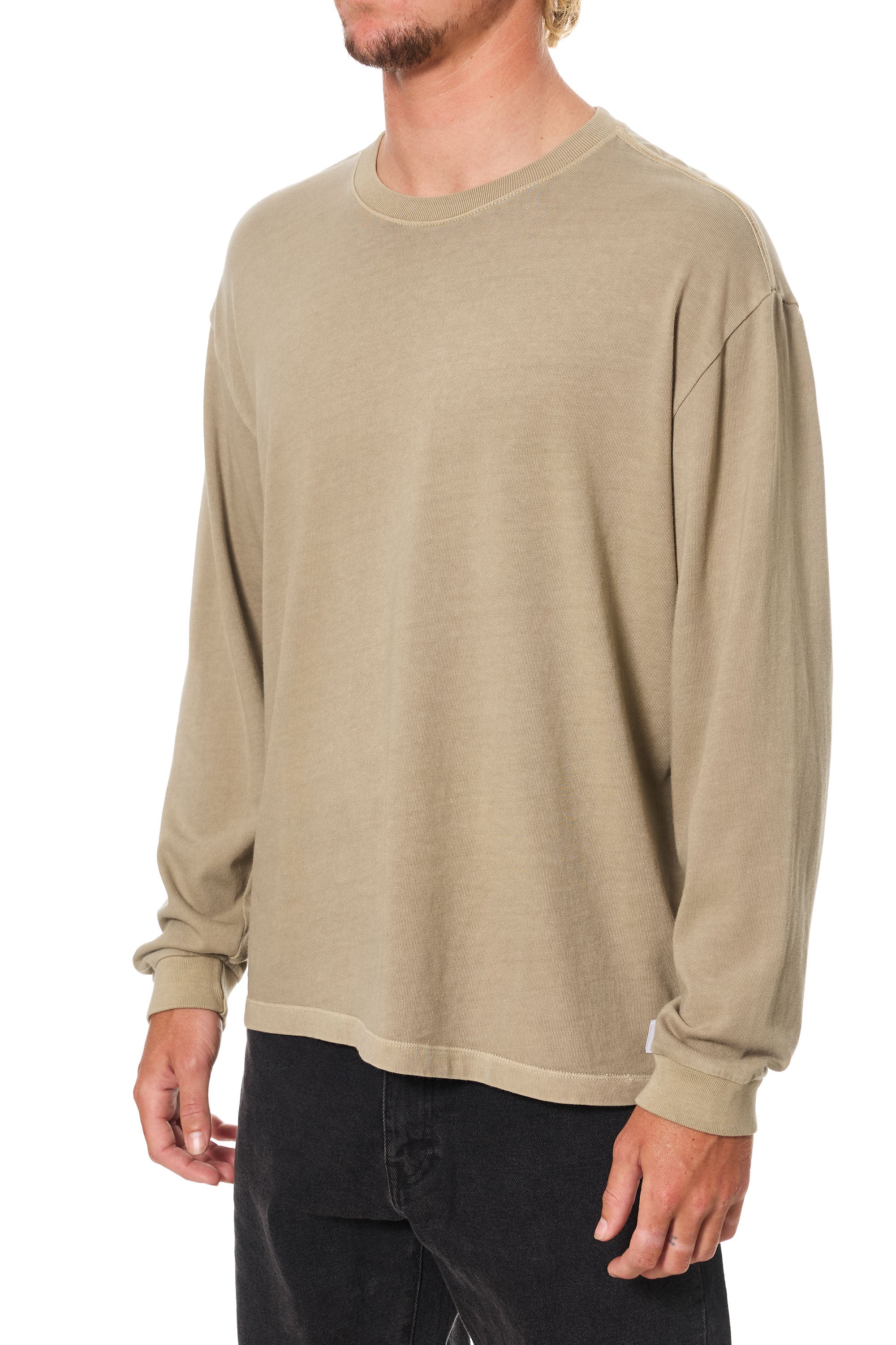 Heritage Box Fit LS Tee "Vintage Khaki"