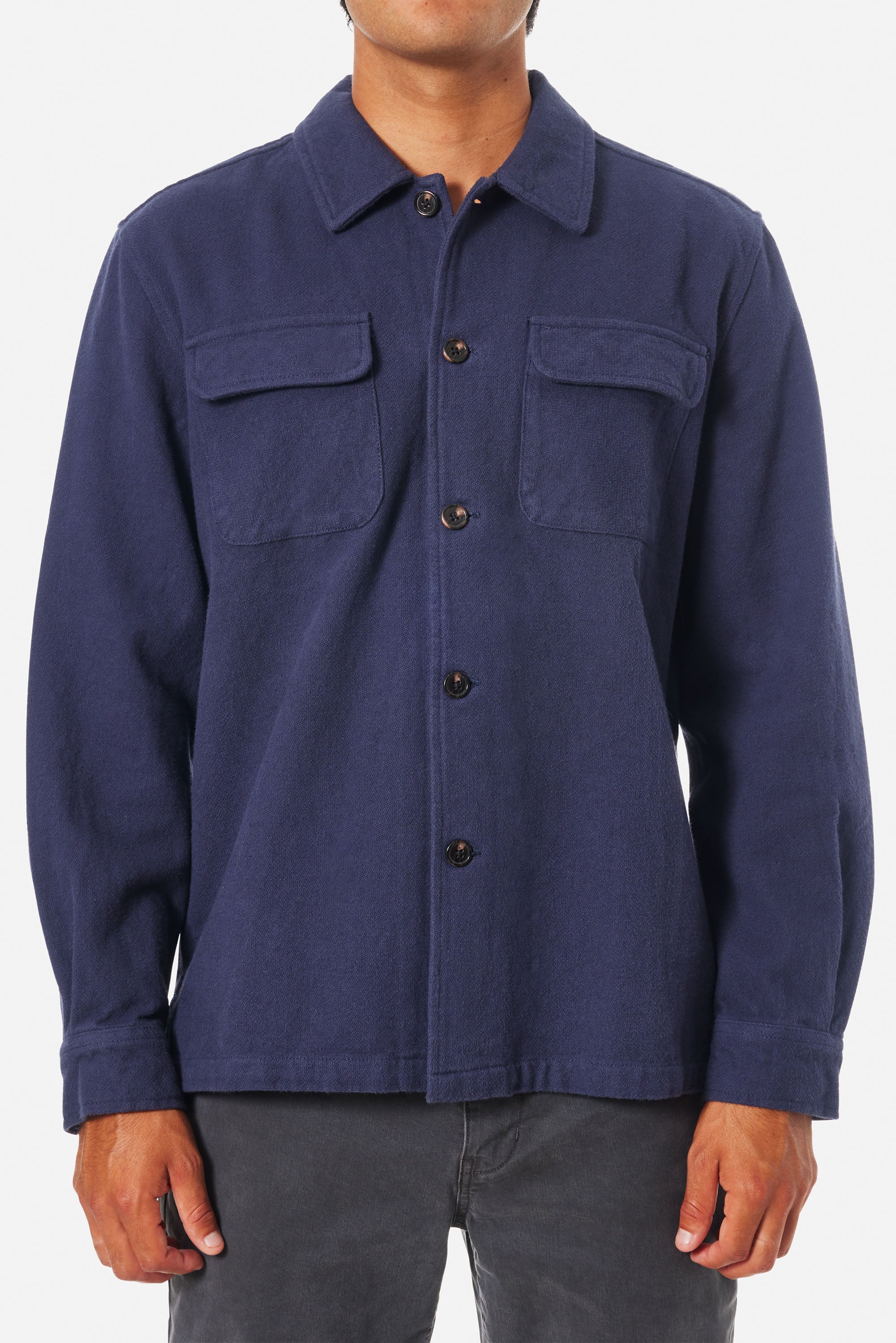 Shiloh Solid Flannel "Polar Navy"