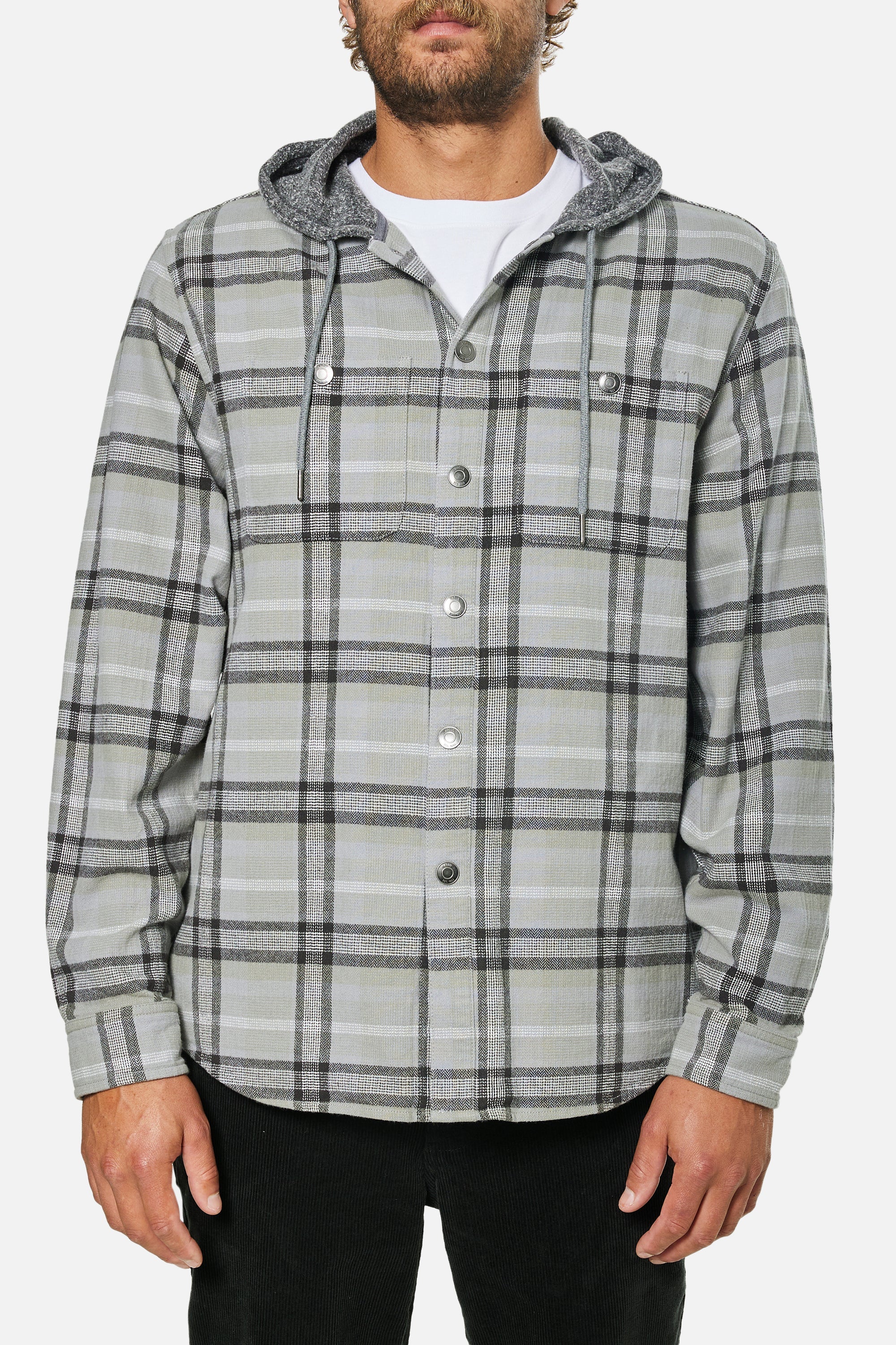 Harold hooded Flannel "Stone"