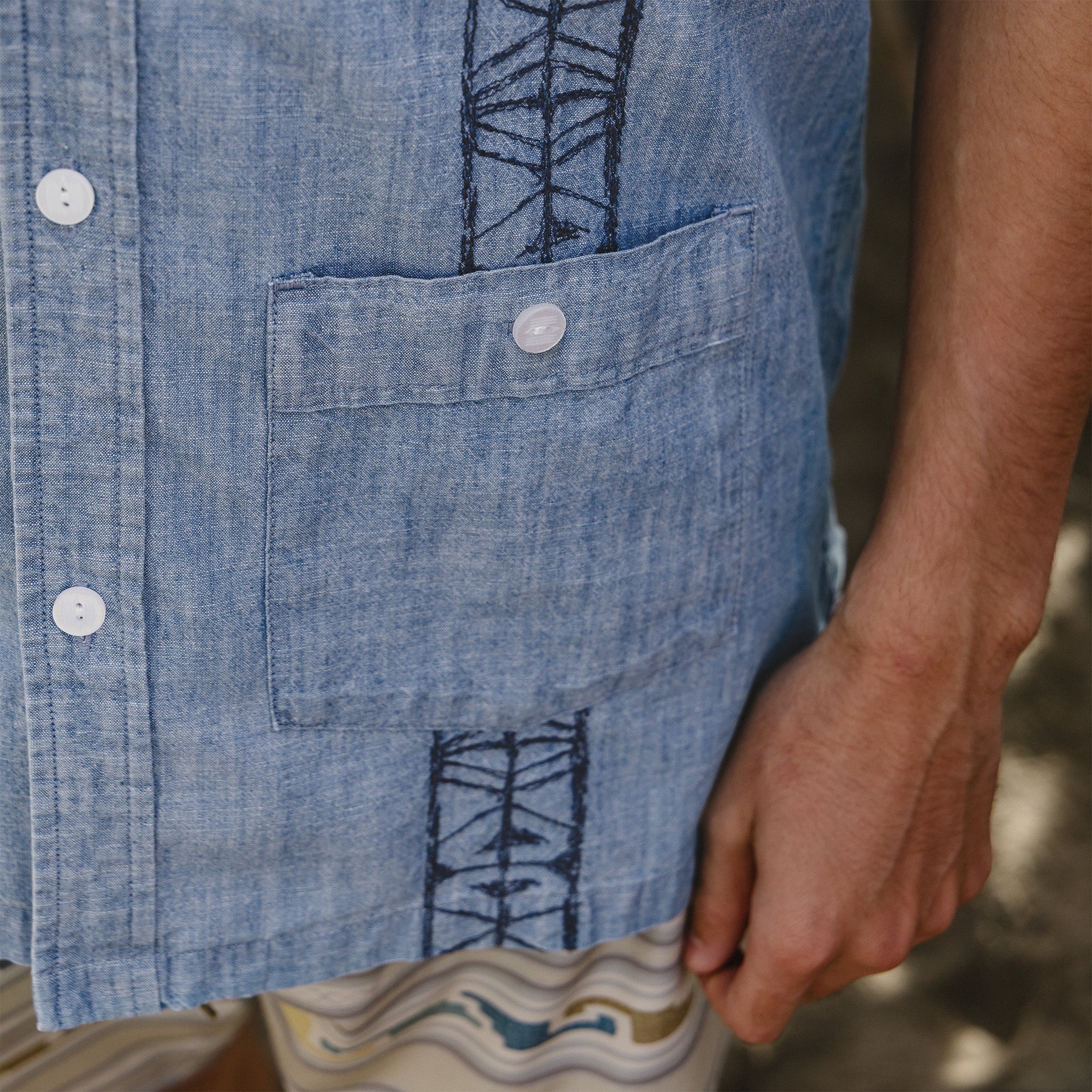 Guayabera "Washed Indigo Chambray"