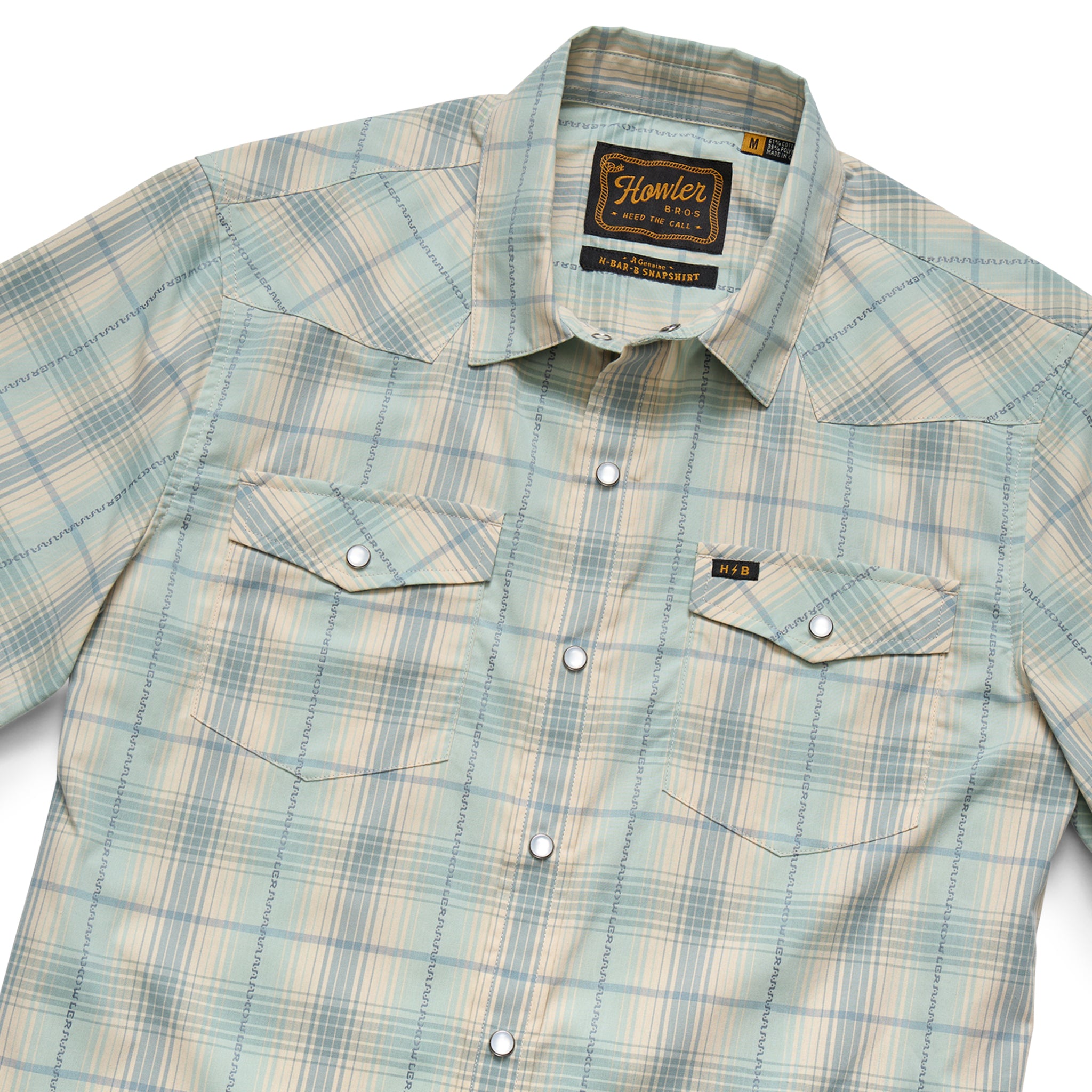 H Bar B Snapshirt "Prairie Plaid Seafoam"