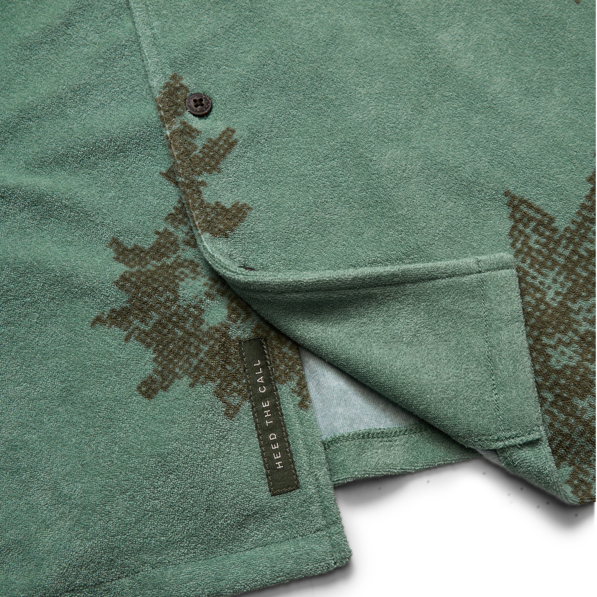 Palapa Terry Shirt "Sunflower Pixels : Granite Green"