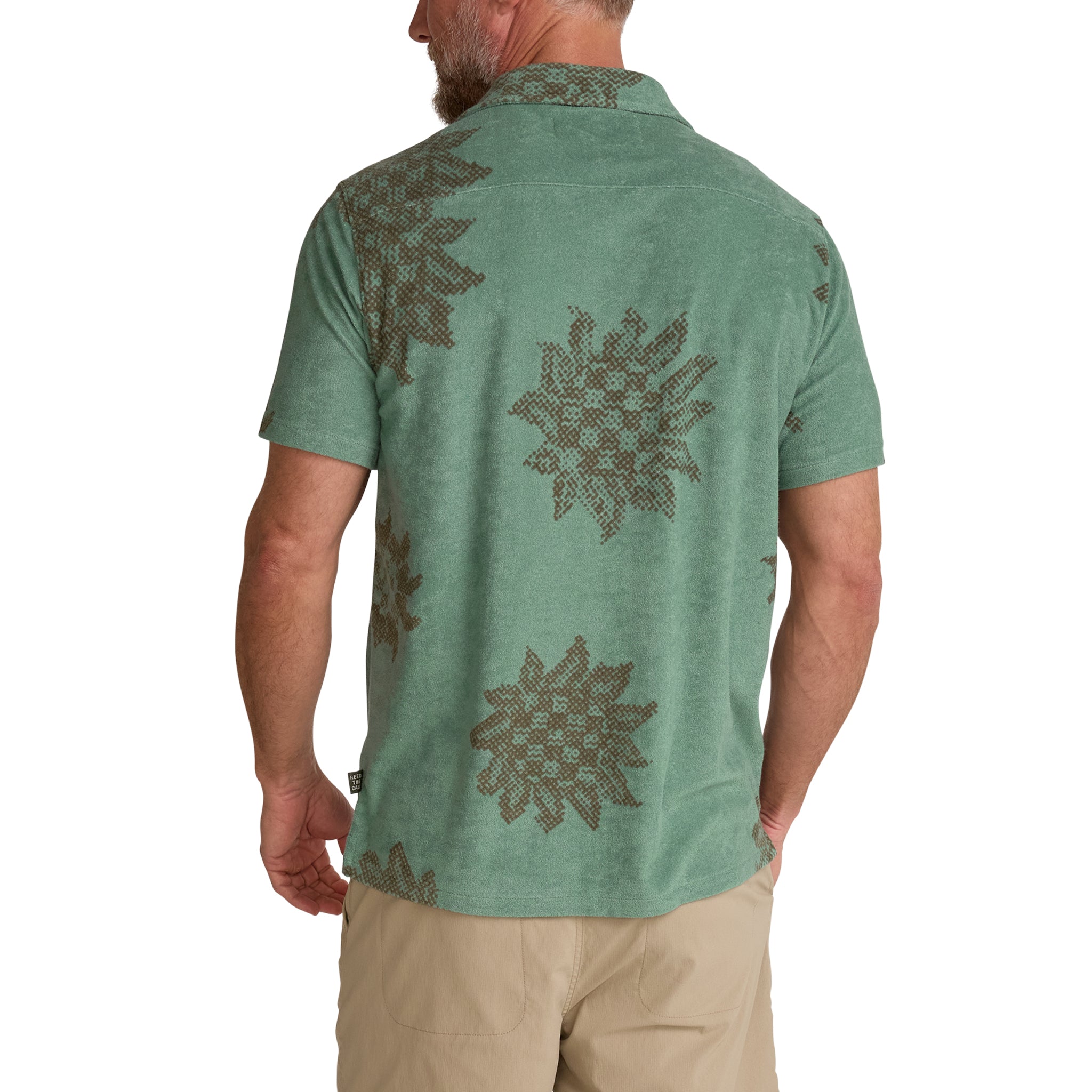 Palapa Terry Shirt "Sunflower Pixels : Granite Green"