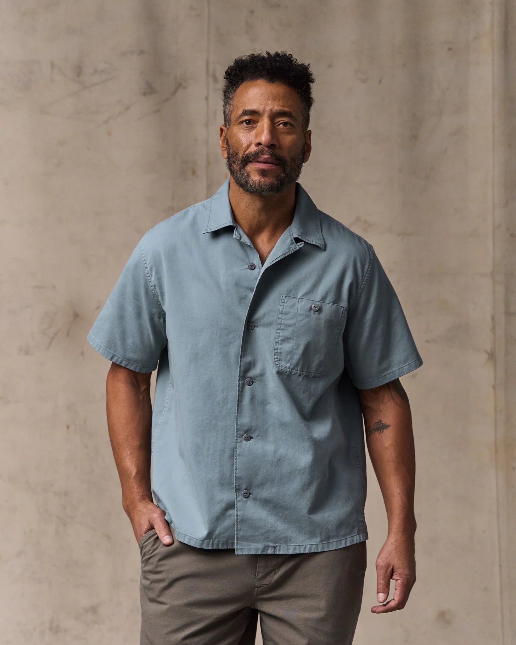 Short Sleeve 4.5-oz. Twill Camp Shirt "Lead"