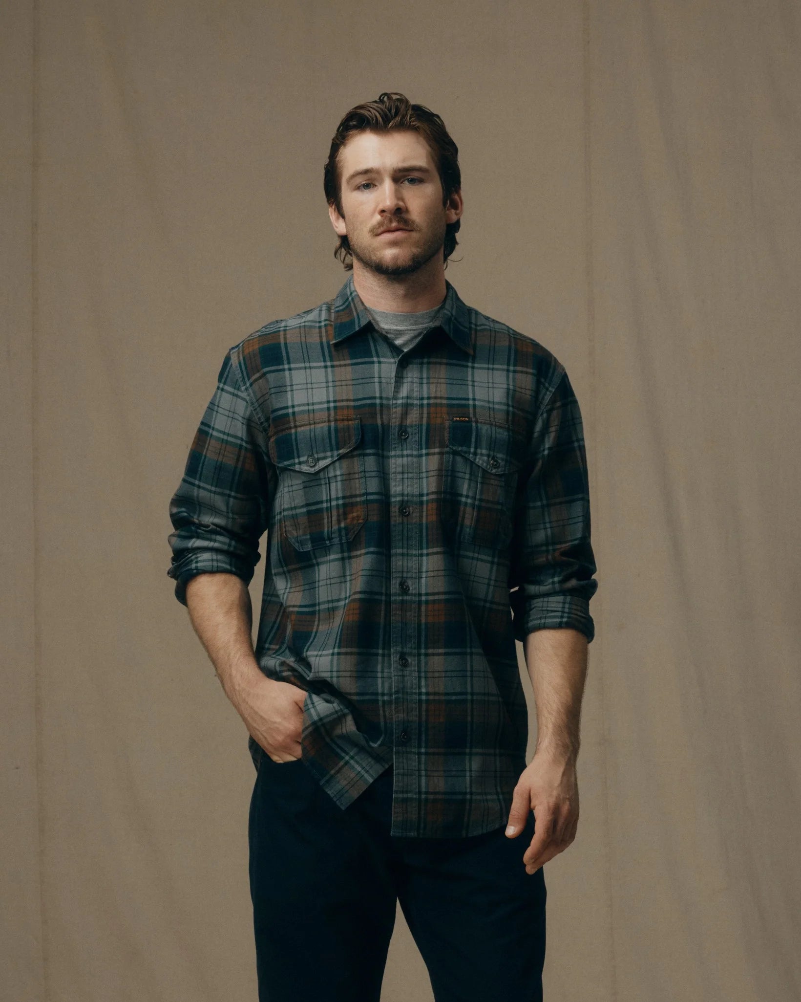 Lightweight Alaskan Guide Shirt "Navy/Grey/MultiPlaid"