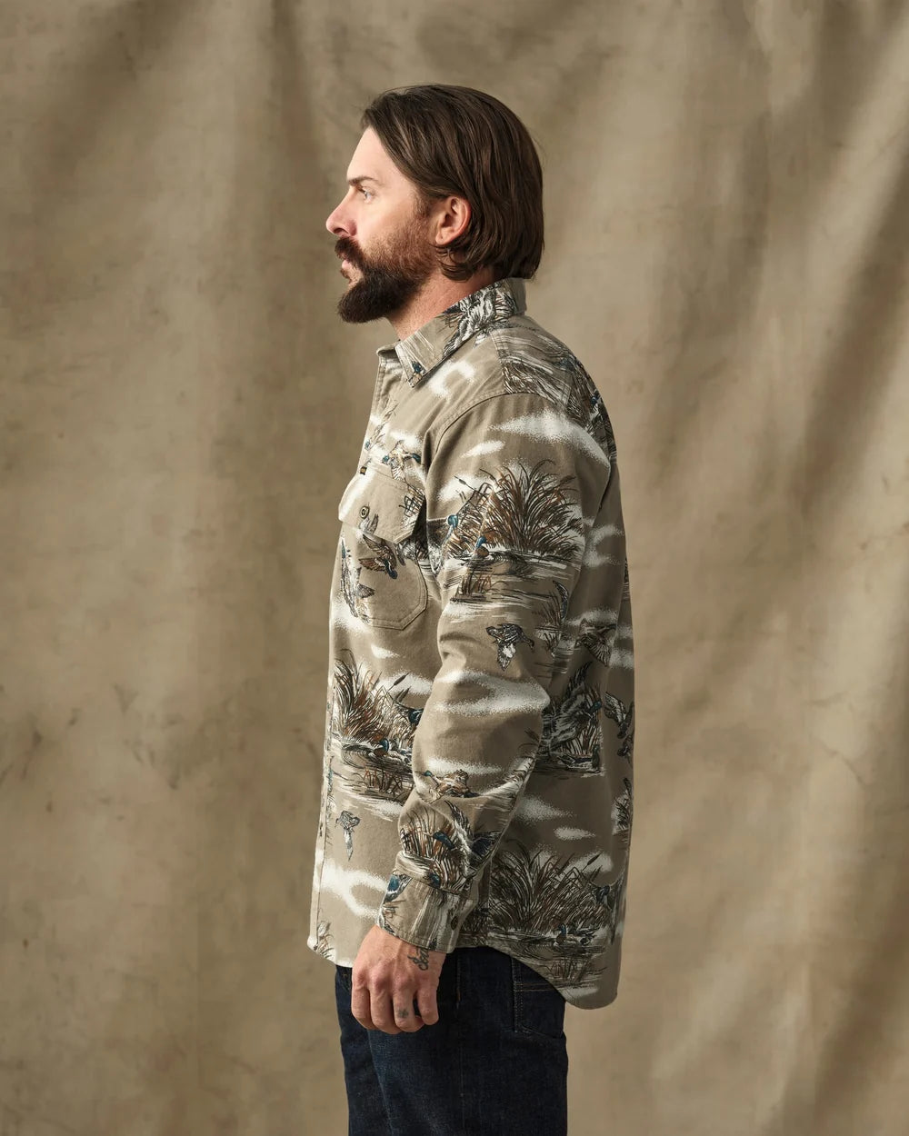 Field Flannel "Marsh Olive Print"