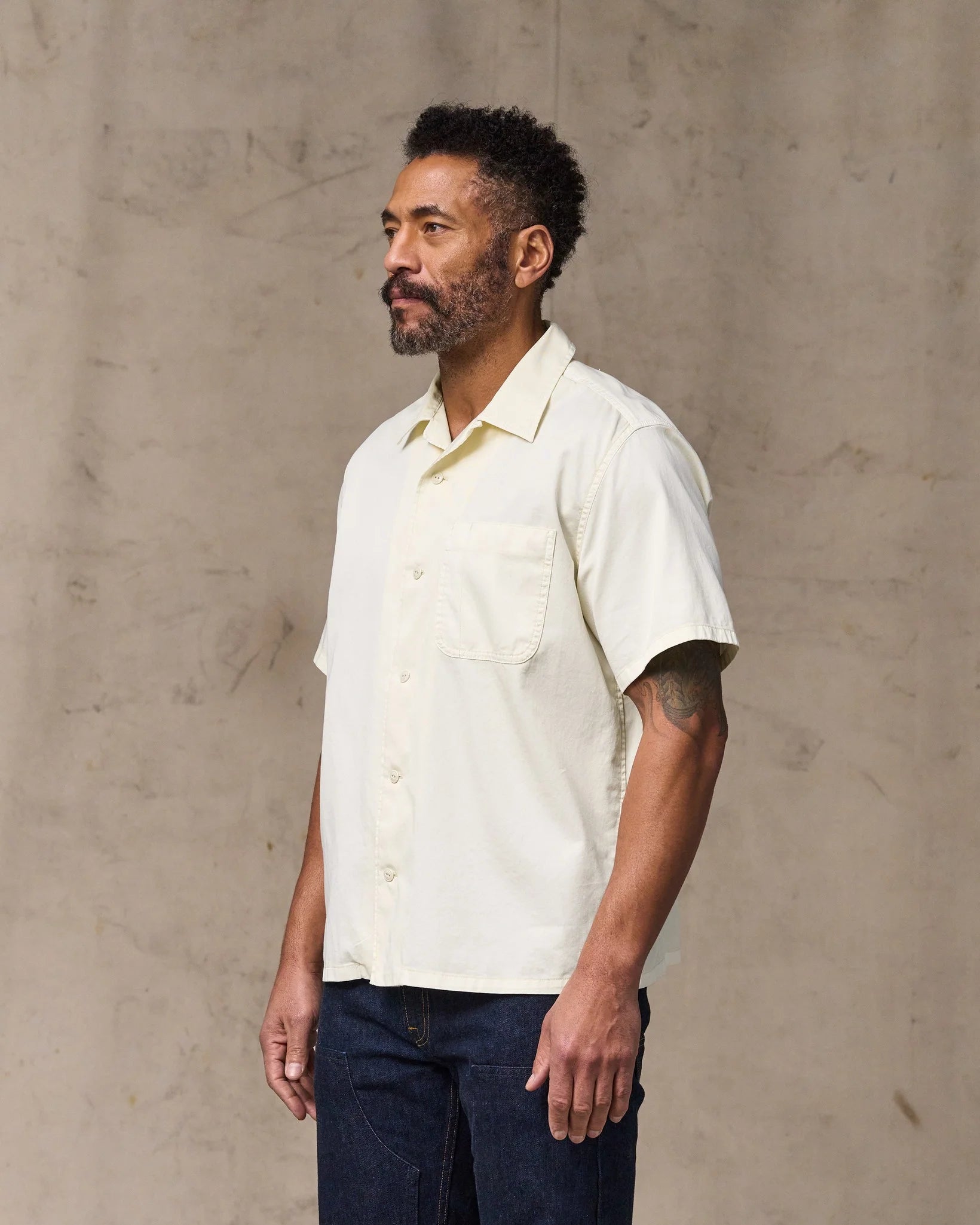 Short Sleeve 4.5-oz. Twill Camp Shirt "Ivory"