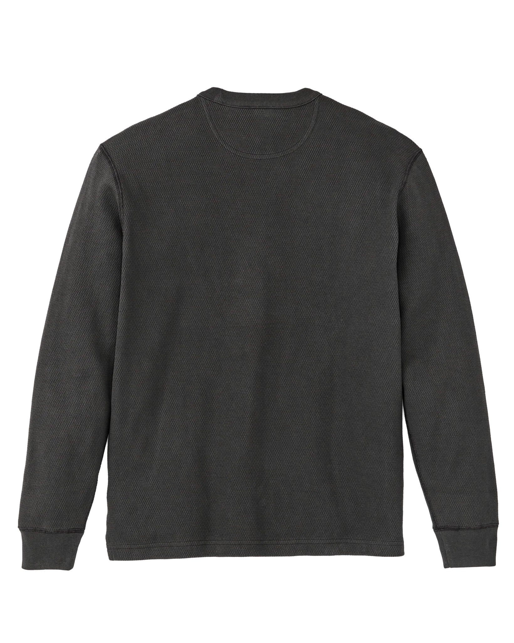 Waffle Knit Thermal Crew "Faded Black"